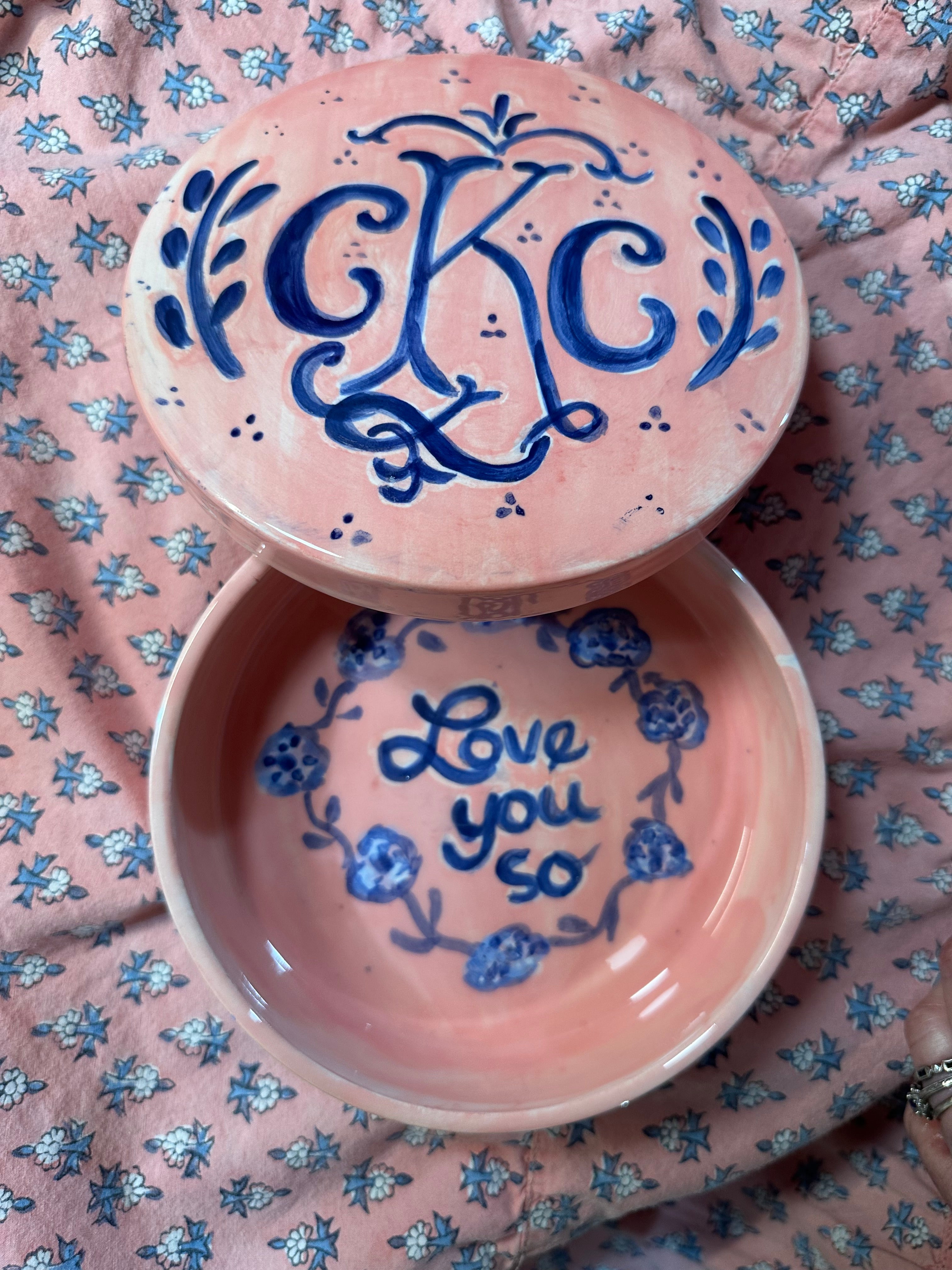 Round Keepsake Box (Pink and Blue) - Premium from Tricia Lowenfield Design