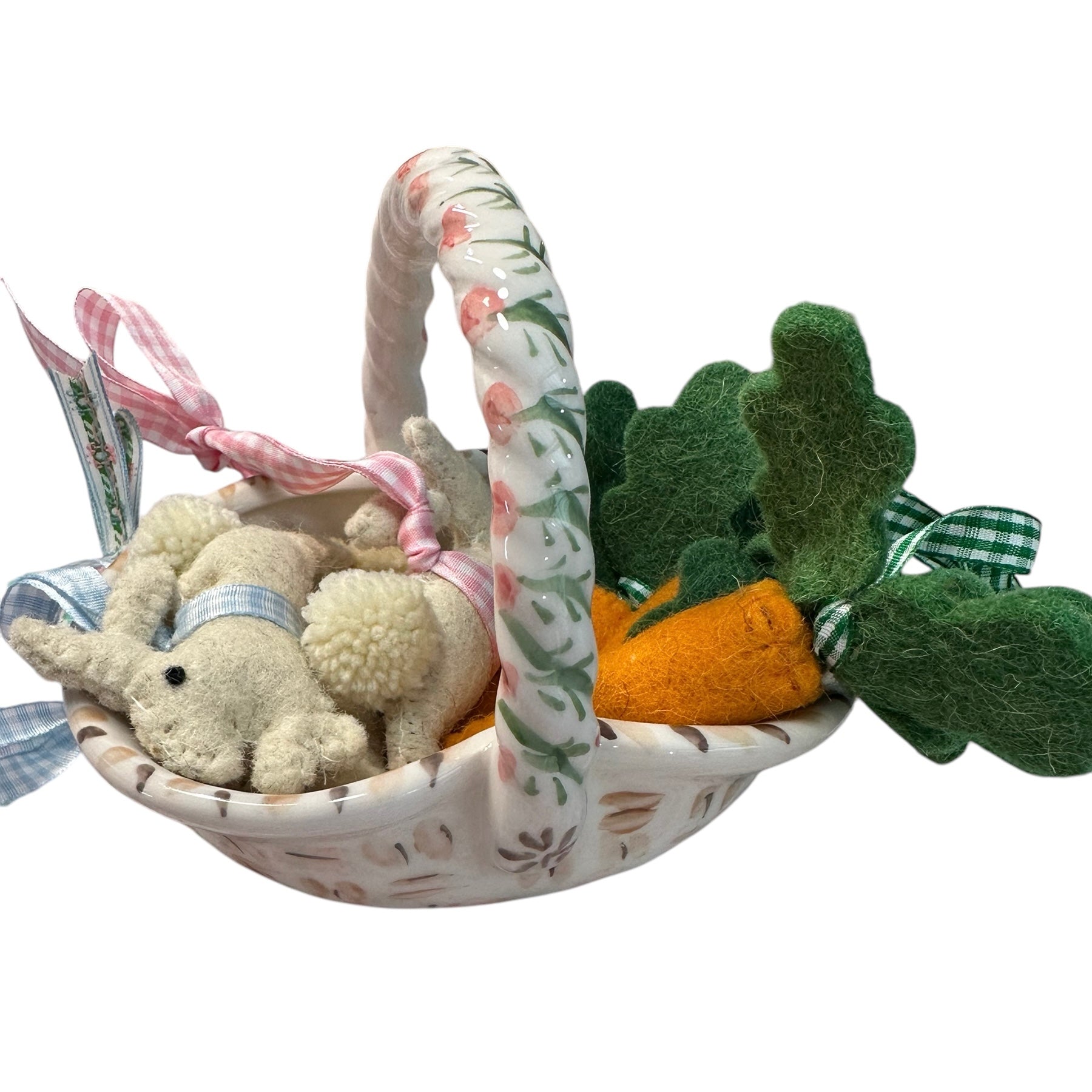 Ceramic Easter basket - Premium Ceramic Figures from Tricia Lowenfield Design