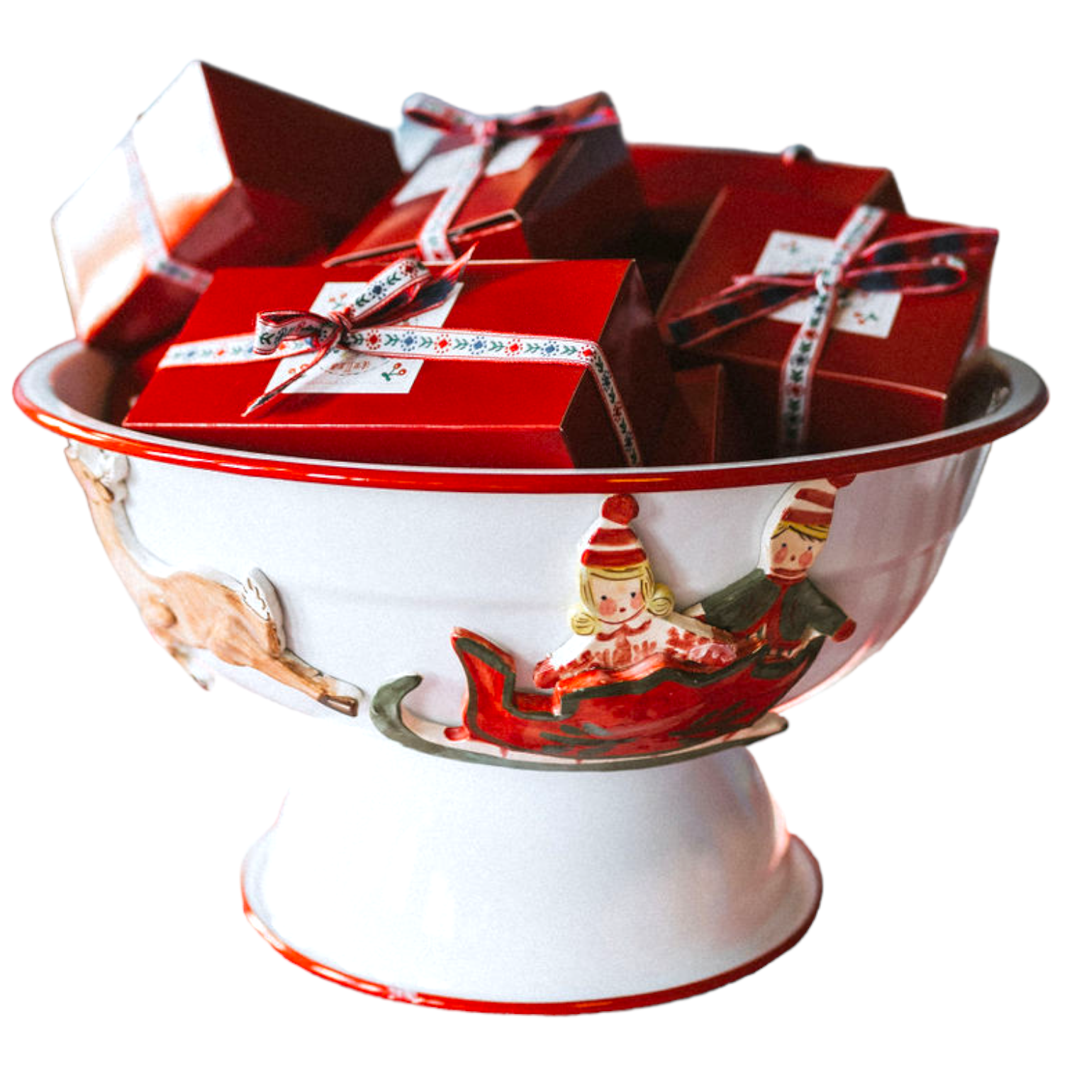 Sled and Reindeer Serving Bowl - Premium from Tricia Lowenfield Shop