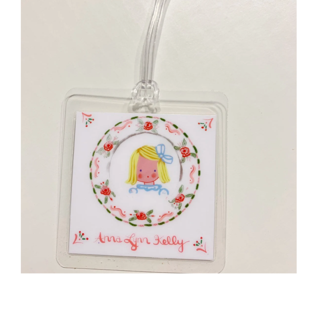 Girl Bag Tag - Pink Gingham