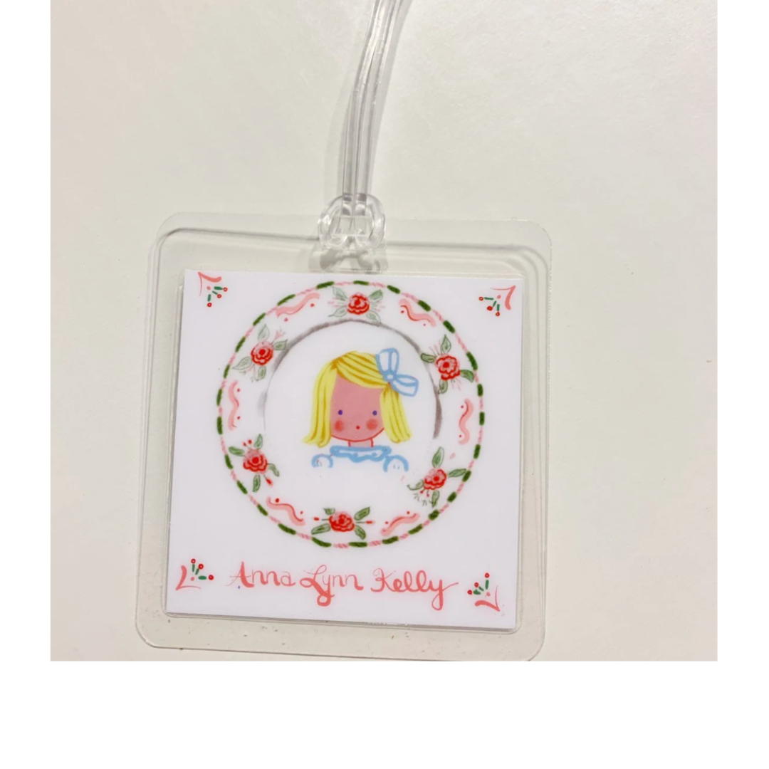 Girl Bag Tag - Blue Gingham