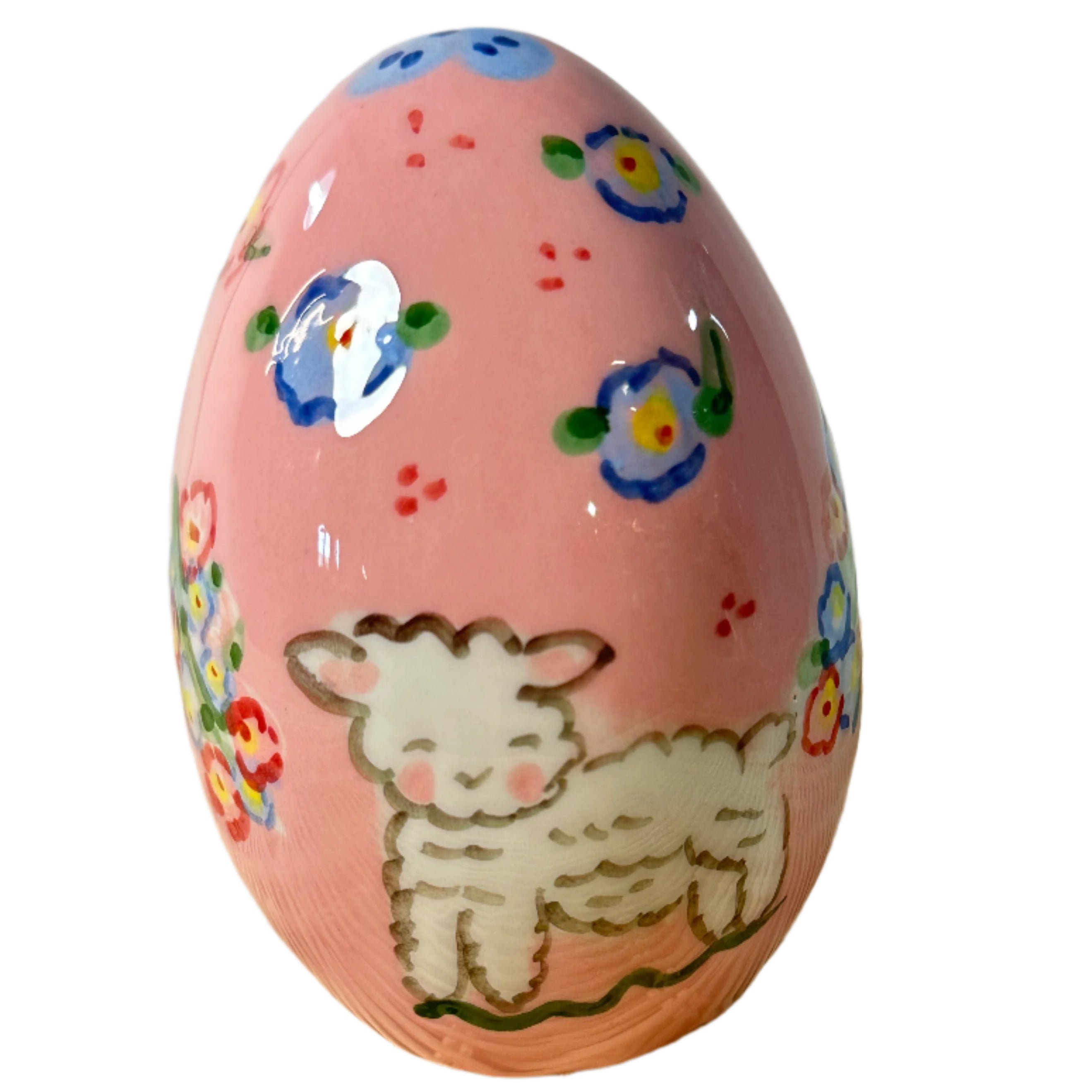 Handpainted Easter Egg - Pink Lamb - Premium from Tricia Lowenfield Design