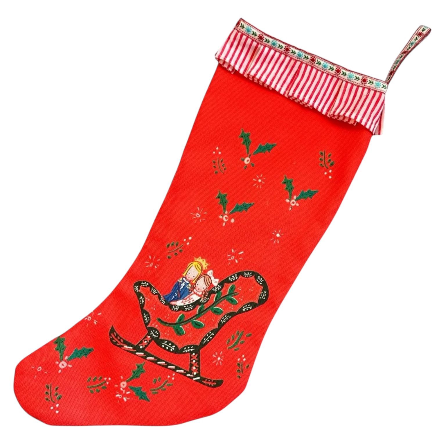 Stocking - Red Clara and Prince - Premium from Tricia Lowenfield Design