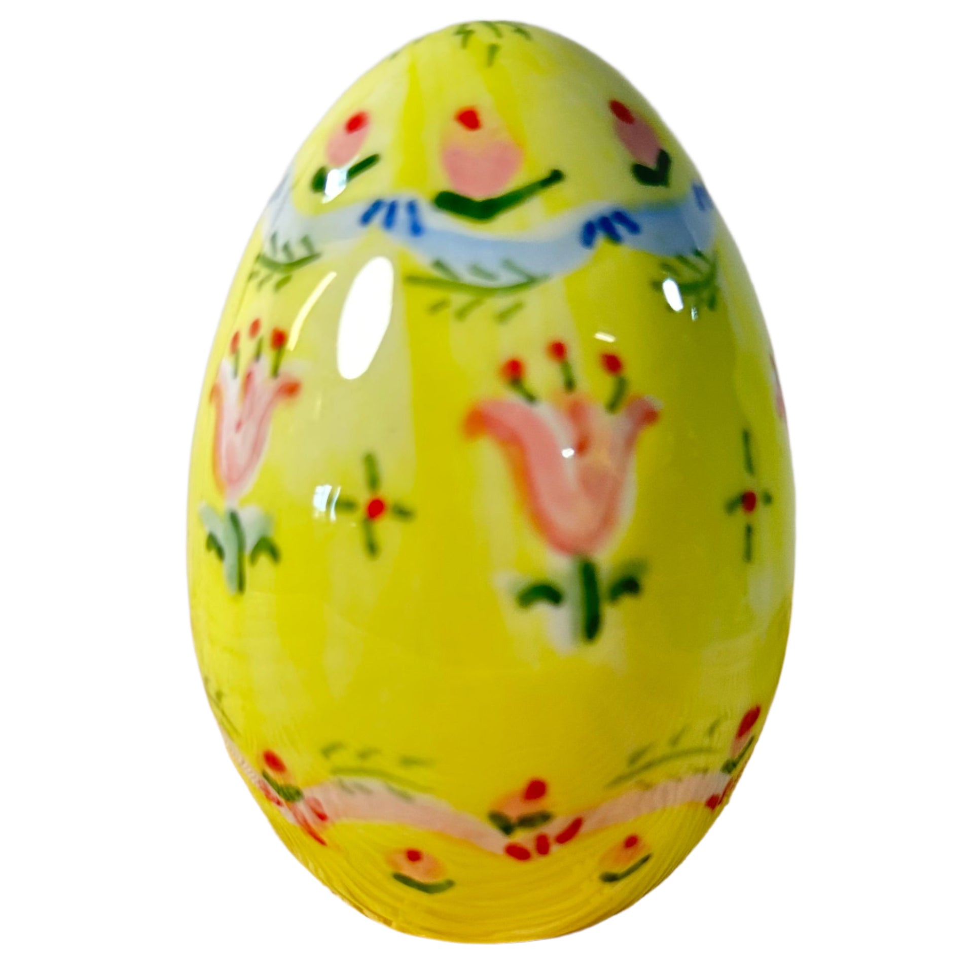 Handpainted Easter Egg - Yellow Flower - Premium from Tricia Lowenfield Design