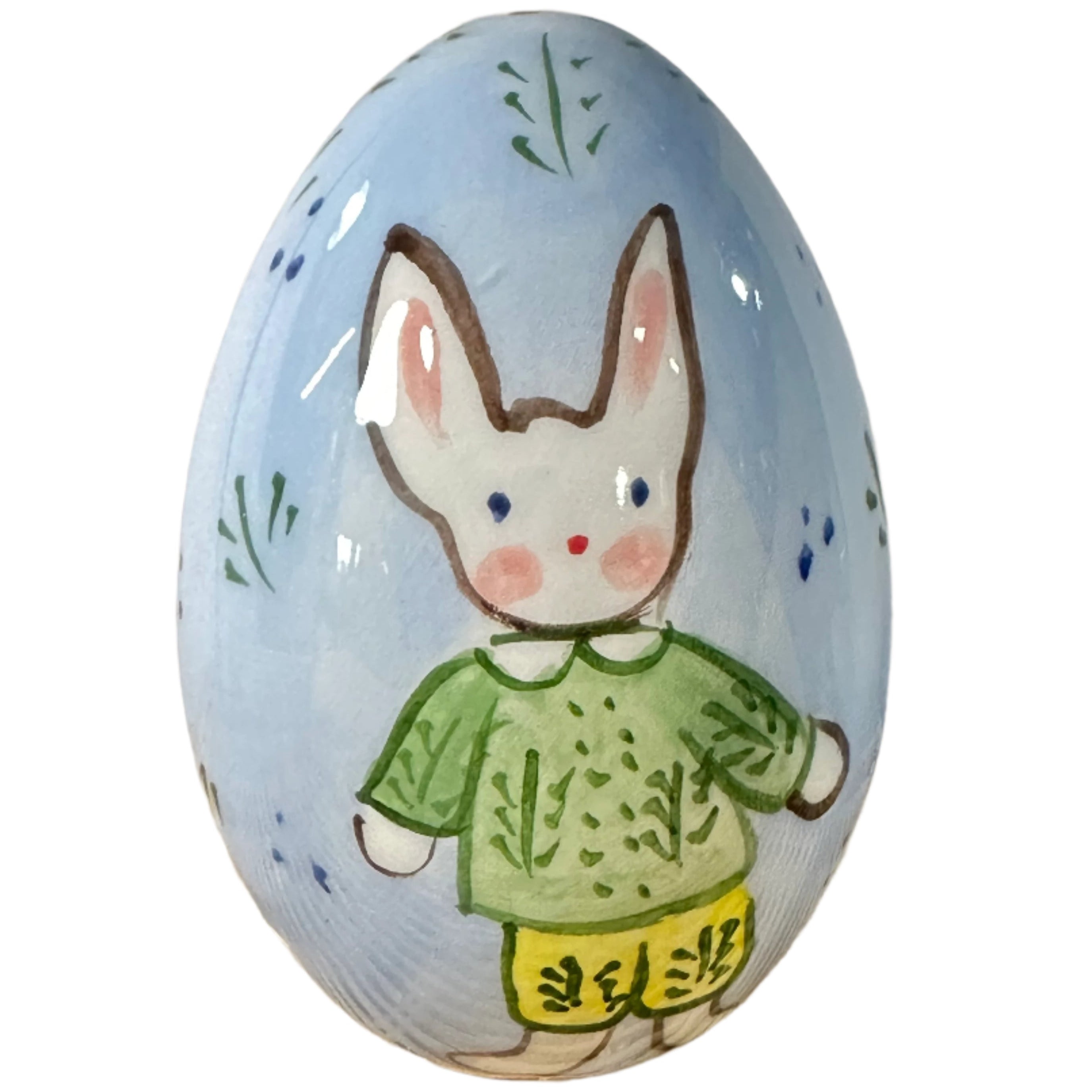 Handpainted Easter Egg - Blue Bunny Boy - Premium from Tricia Lowenfield Design