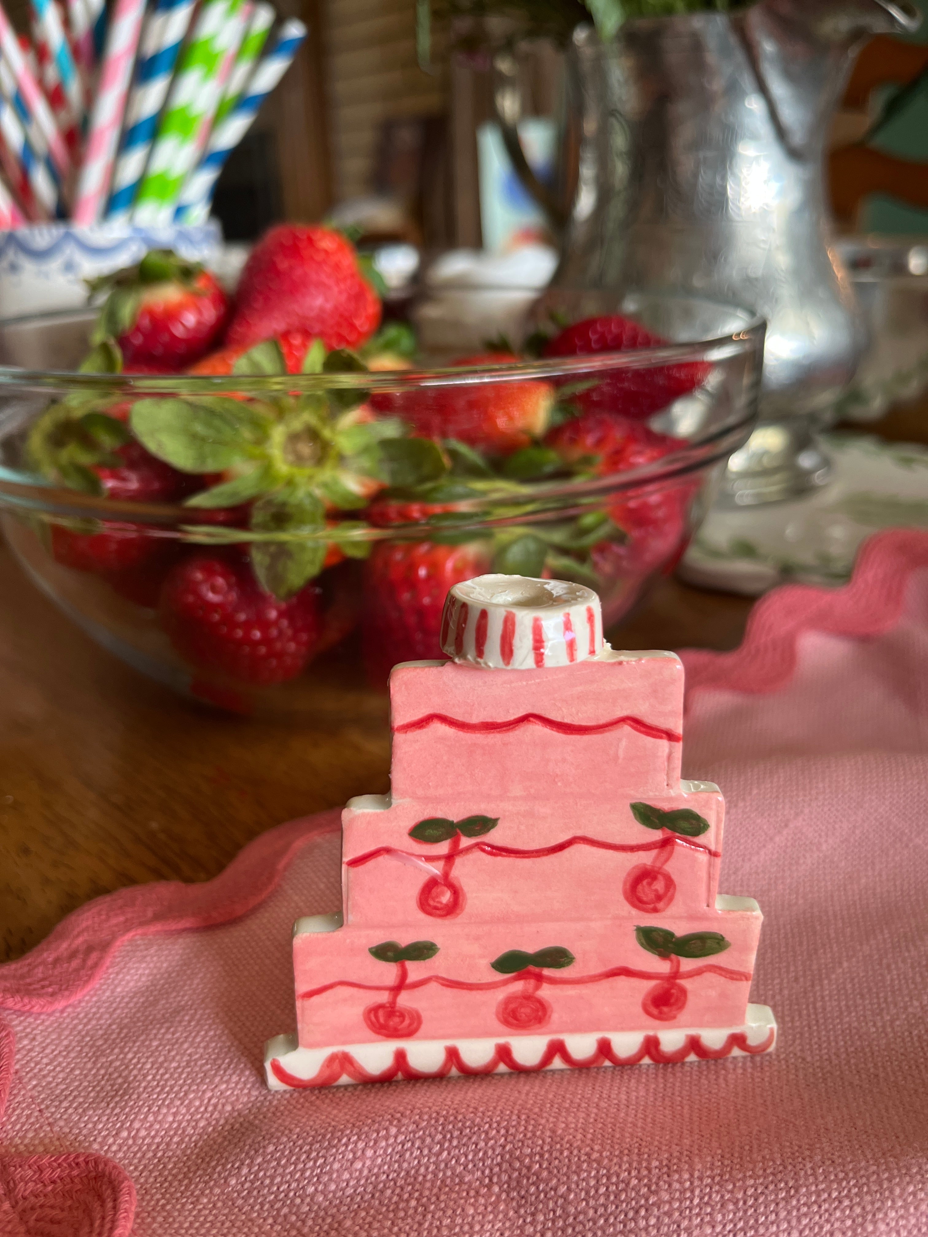 Cake Topper - Pink Cake - Premium Cake Topper from Tricia Lowenfield Design