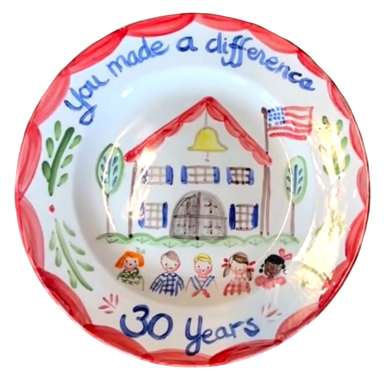 Teacher’s Retirement or Thank You Plate - Premium  from Tricia Lowenfield Shop