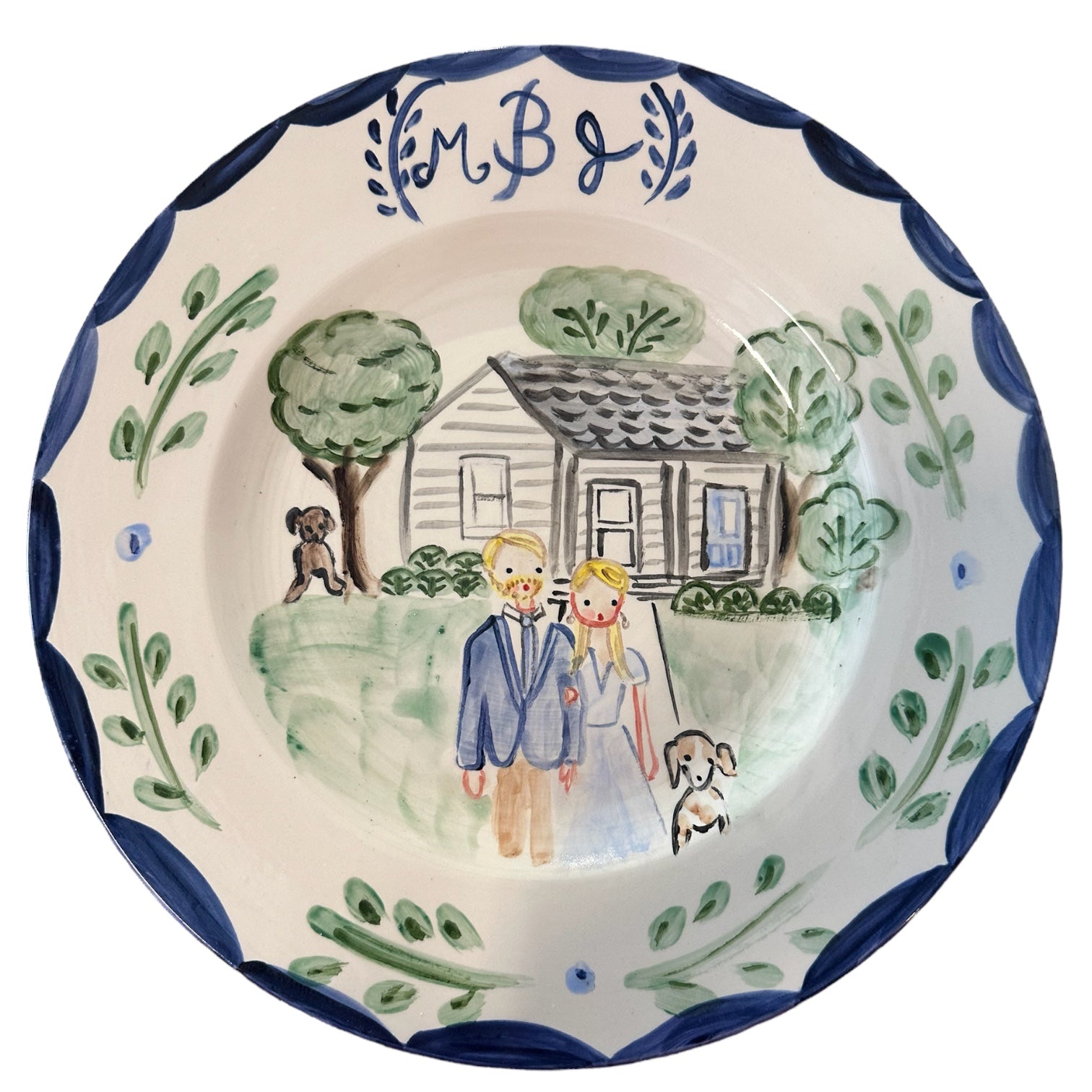 Custom Plate - Bride and Groom (full color) - Premium Platter from Tricia Lowenfield Design