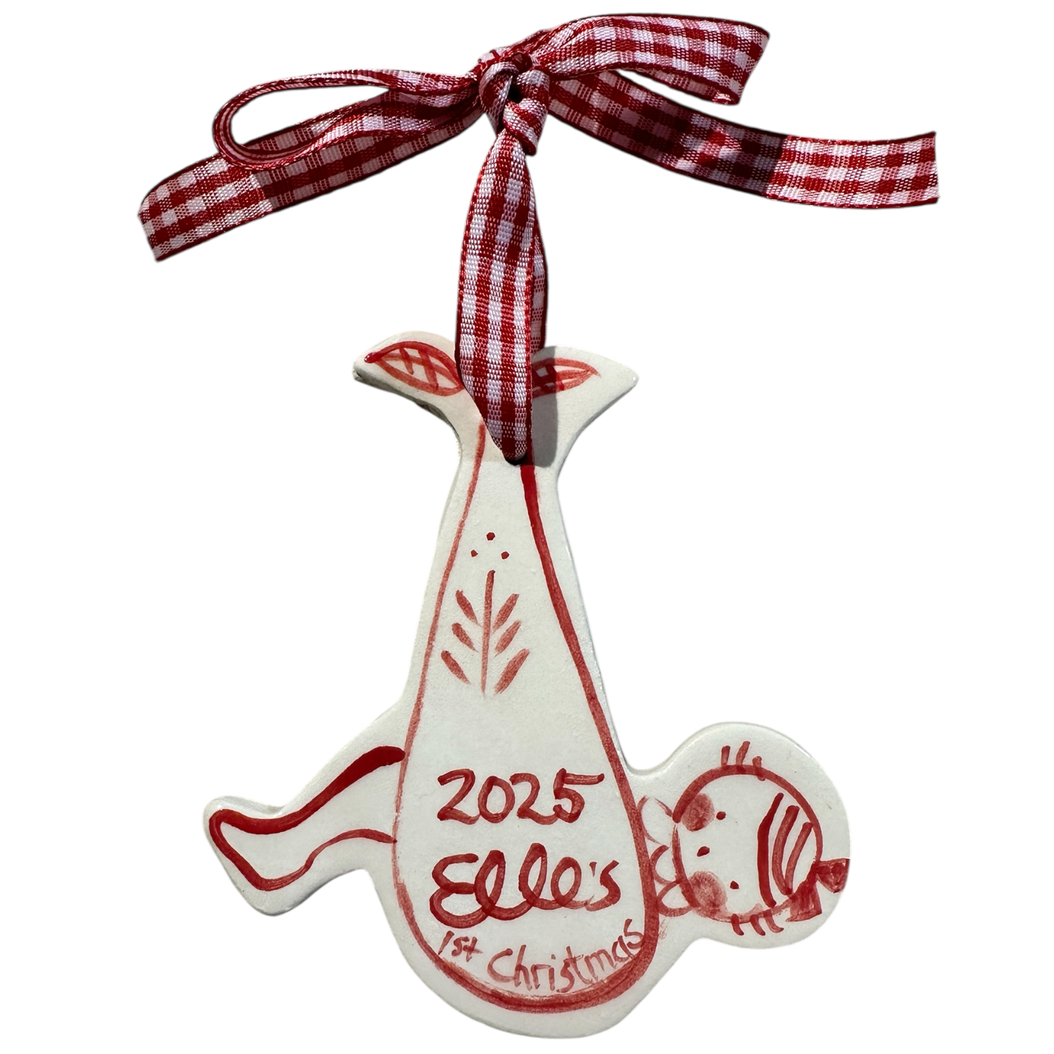Baby's First Christmas Ornament - red