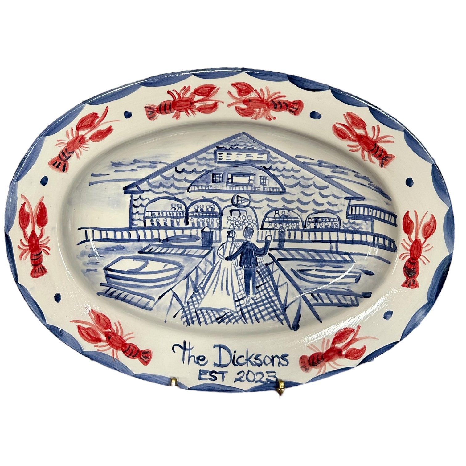 Large Custom Platter - Lobsters - Premium Platter from Tricia Lowenfield Design
