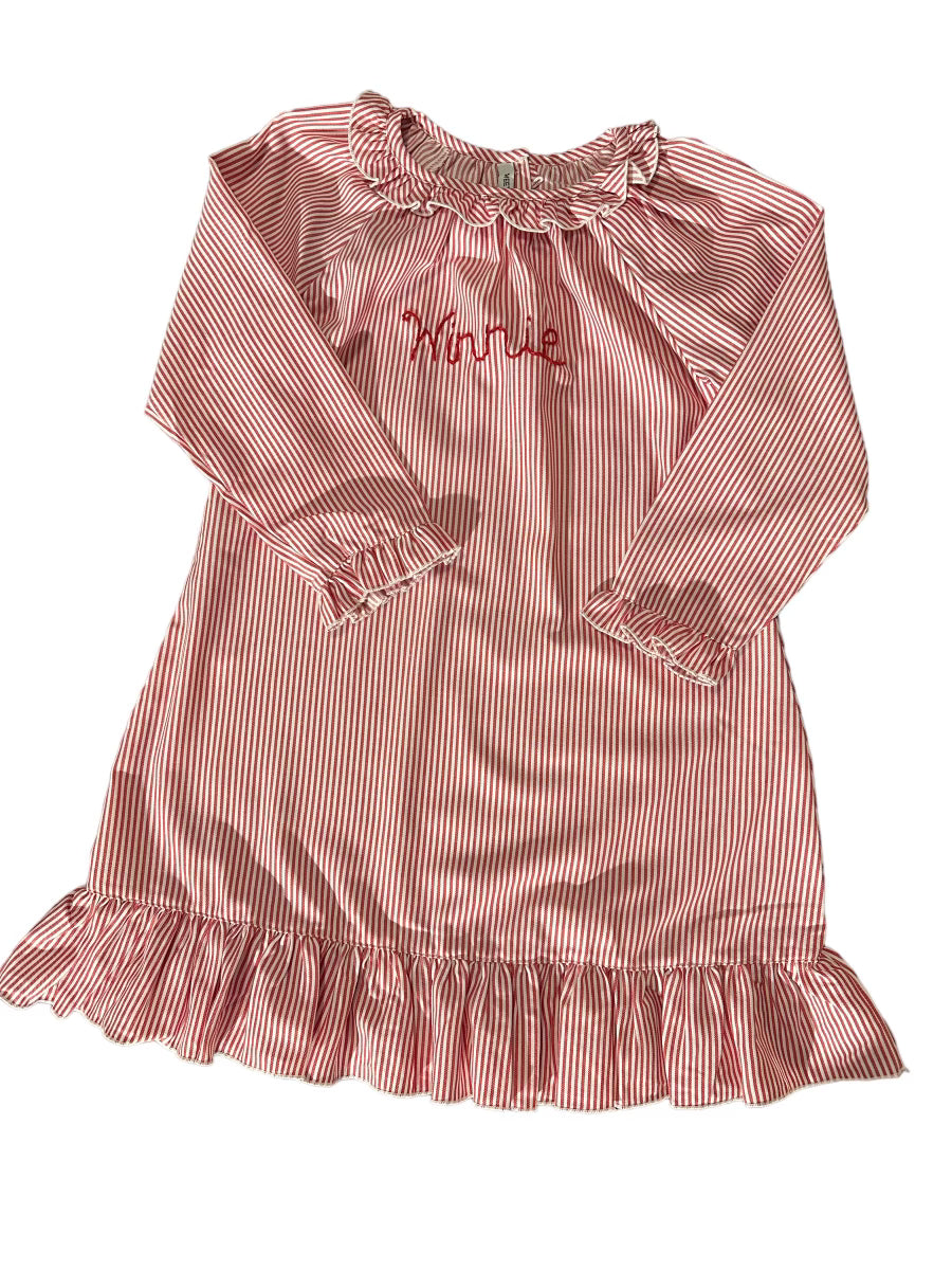 Christmas Pajamas - Red Striped Gown - Premium from Tricia Lowenfield Design
