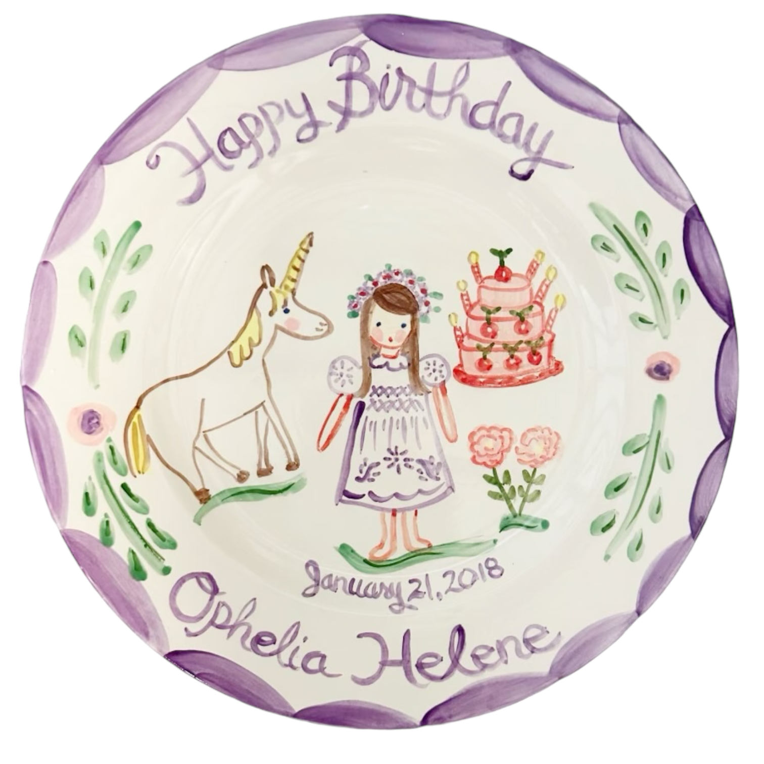 Ophelia Birthday Plate - Premium  from Tricia Lowenfield Shop