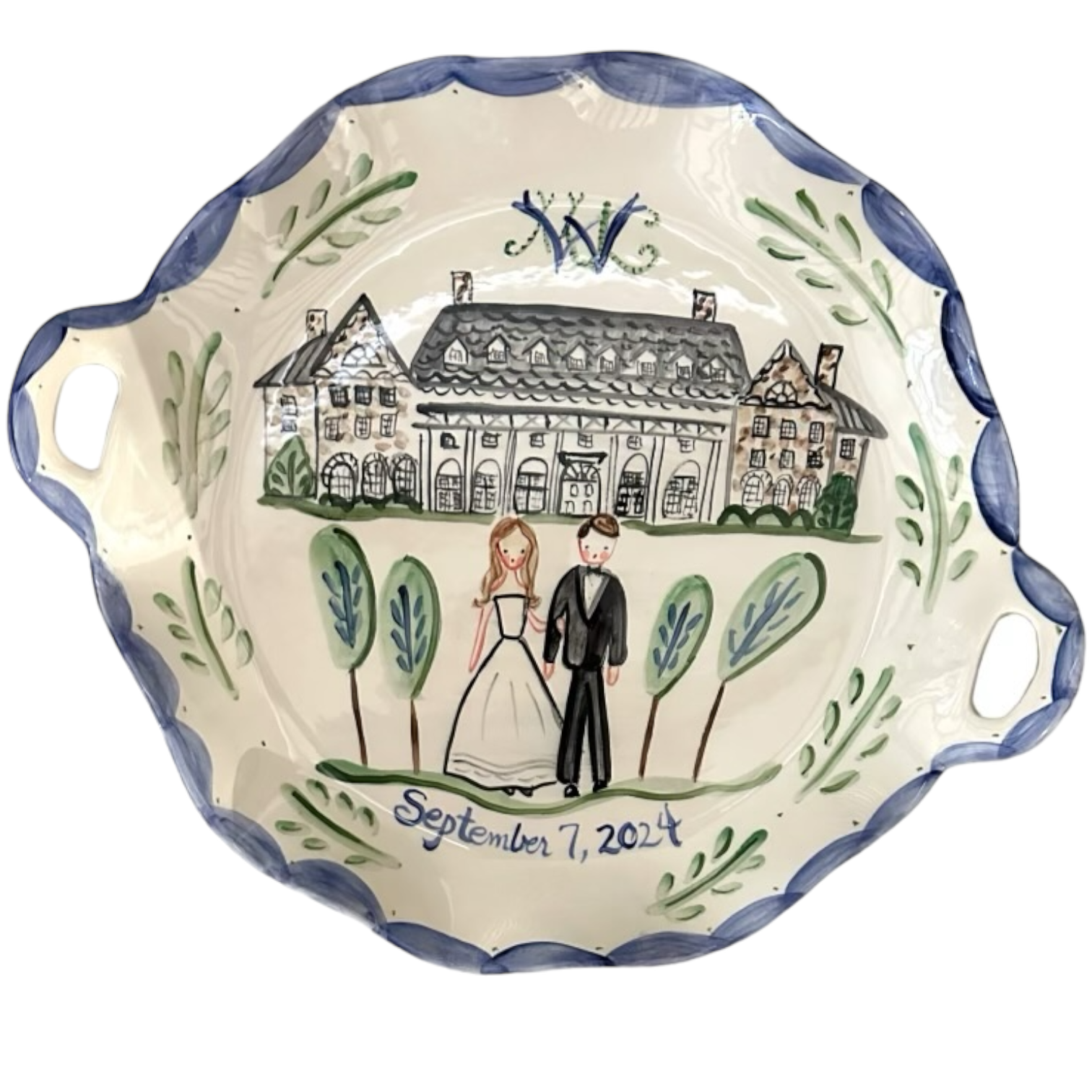 Custom Tray - Bride and Groom - Premium Platter from Tricia Lowenfield Design