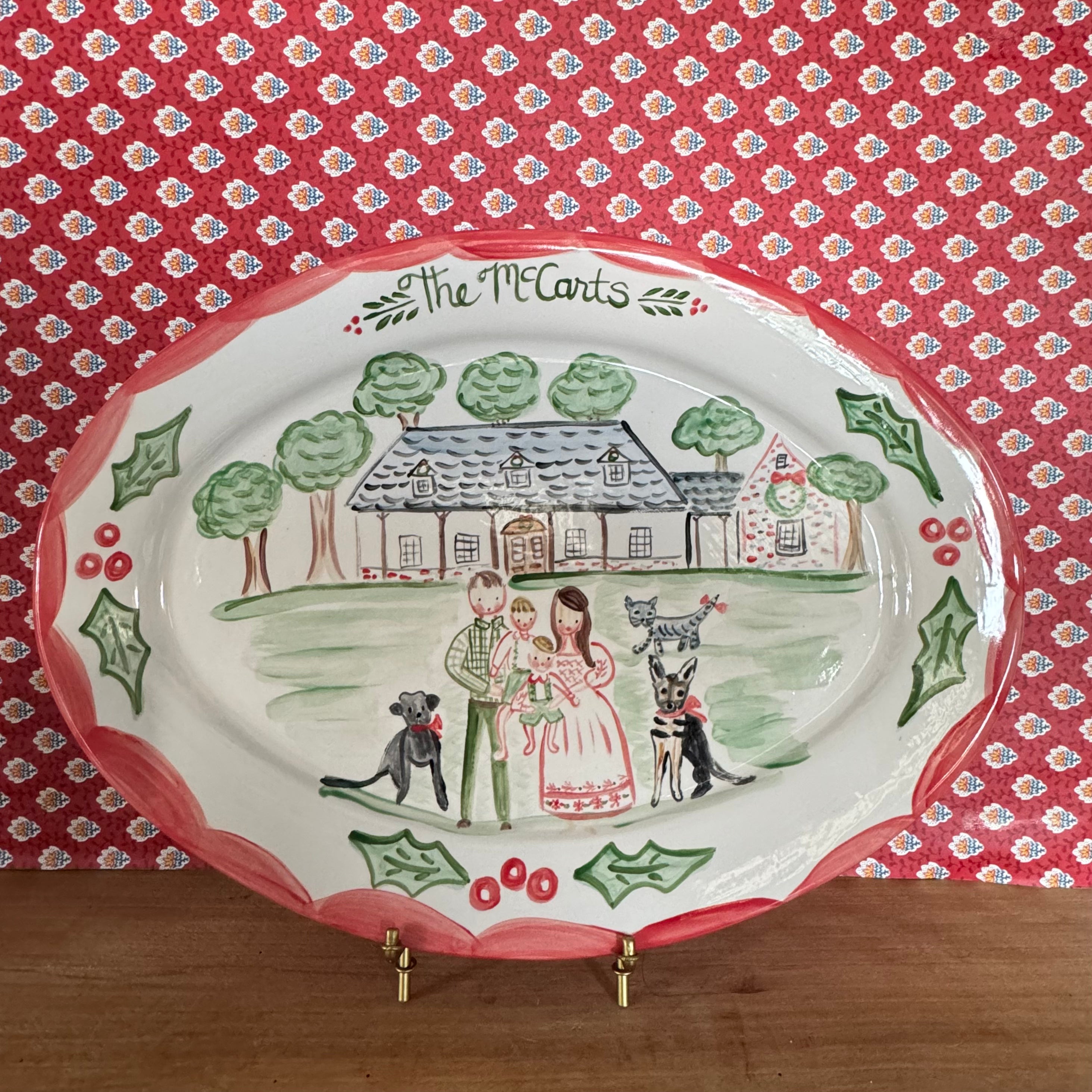 Large Custom Christmas Platter - McCarts (Full Color) - Premium Platter from Tricia Lowenfield Design