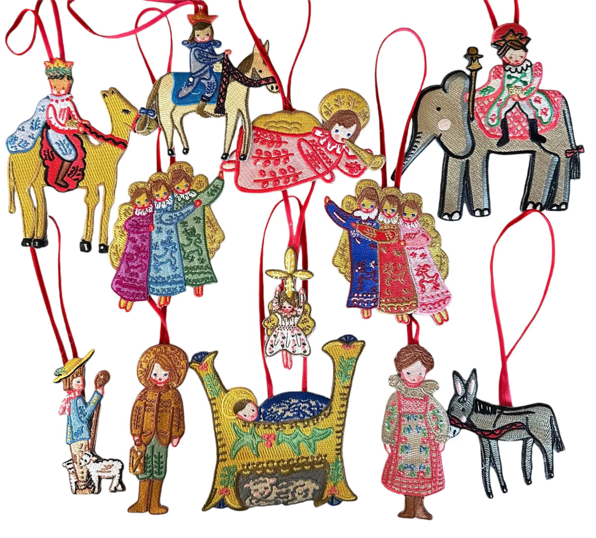 Nativity Embroidered Ornaments - set of 12 - Premium from Tricia Lowenfield Shop