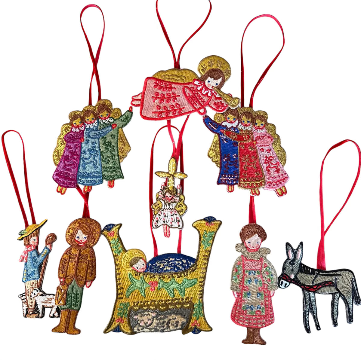 Nativity Embroidered Ornaments - set of 12 - Premium from Tricia Lowenfield Shop