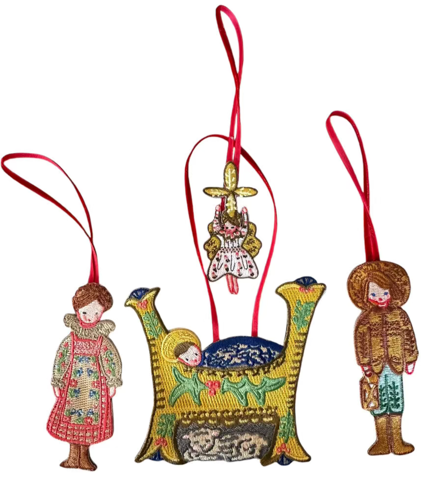 Nativity Embroidered Ornaments - set of 12 - Premium from Tricia Lowenfield Shop