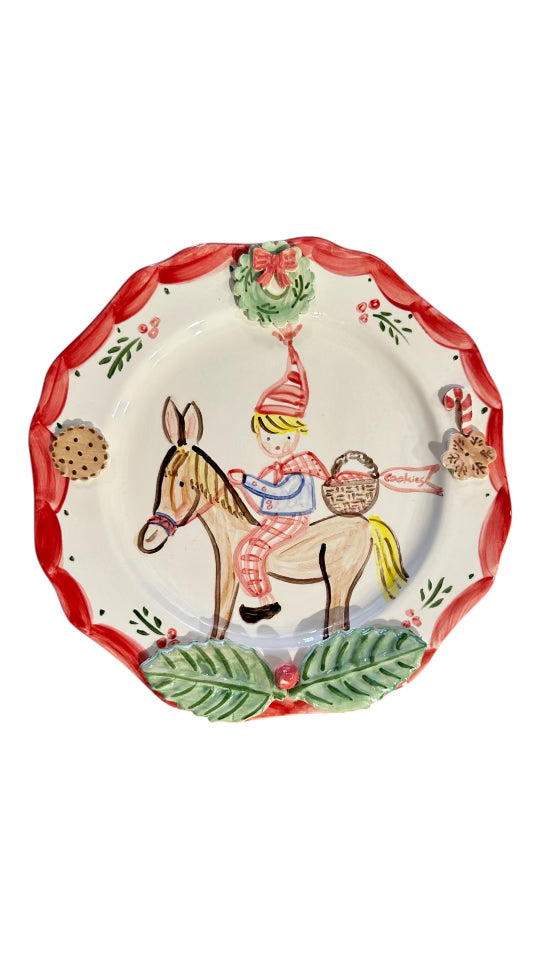Christmas Cookies Plate - Boy with horse - Premium  from Tricia Lowenfield Shop