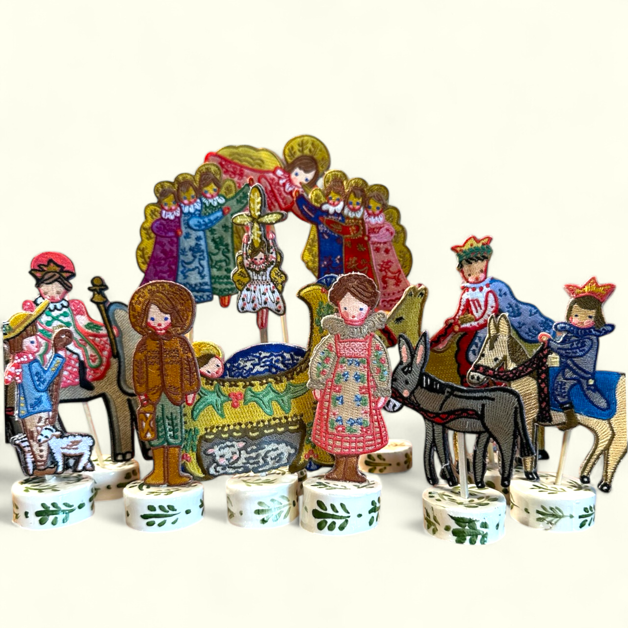 Nativity Embroidered Ornaments - set of 12 - Premium from Tricia Lowenfield Shop