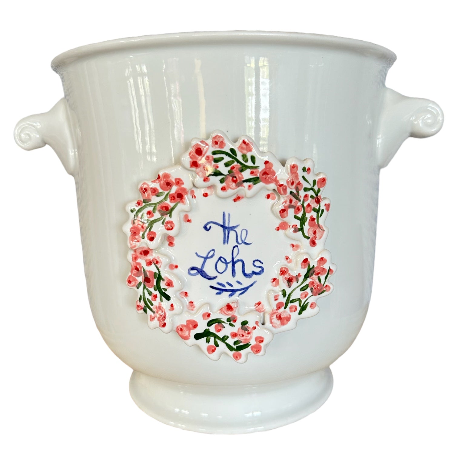 Cache Pot with Crest - Bougainvillea - Premium  from Tricia Lowenfield Design 