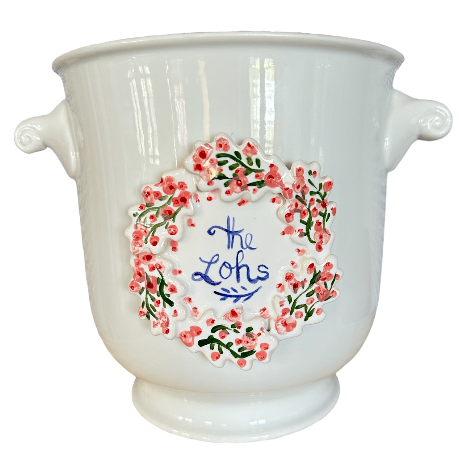 Cache Pot with Crest - Bougainvillea - Premium from Tricia Lowenfield Design