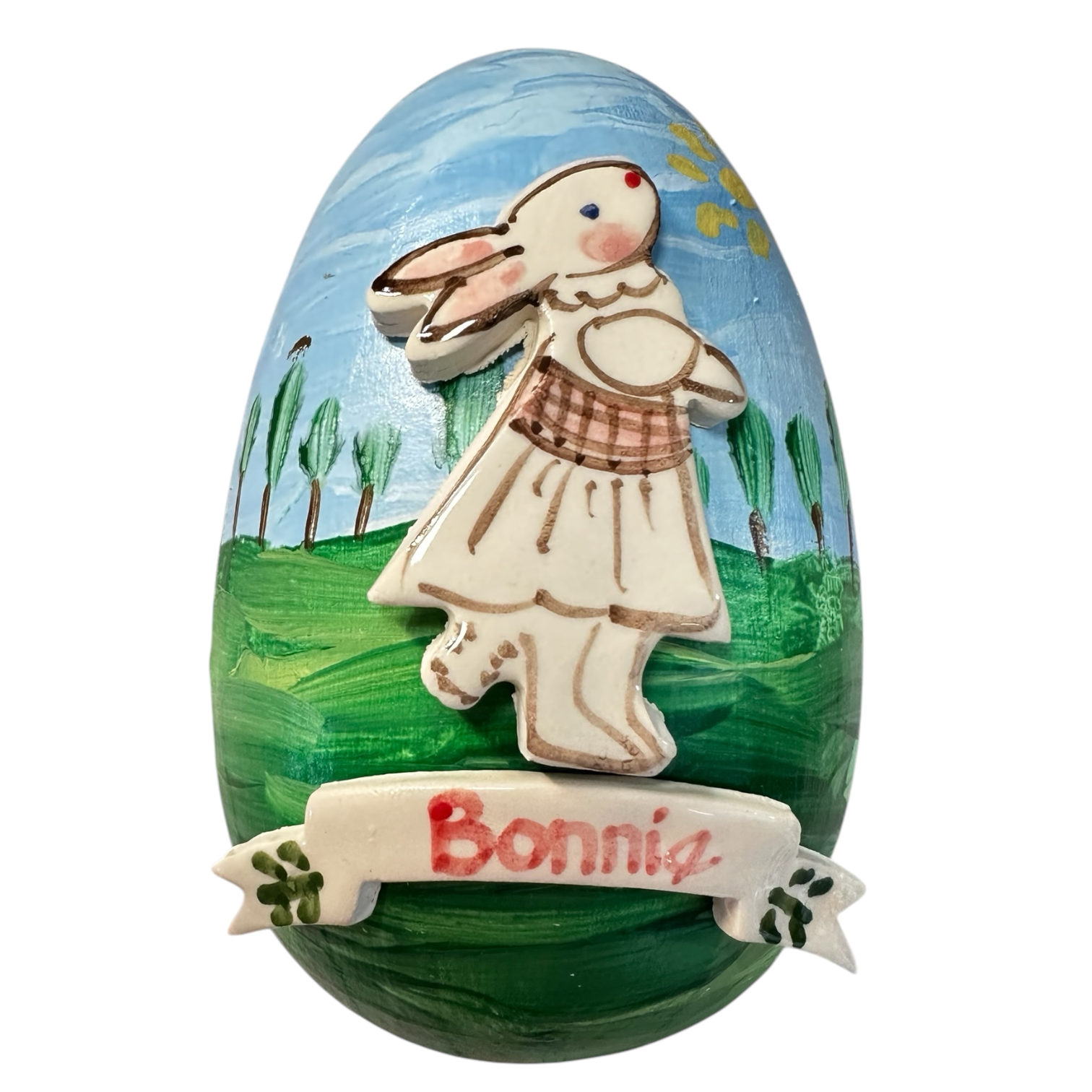 Easter Egg Box - Bunny girl - Premium Ceramic Figures from Tricia Lowenfield Design