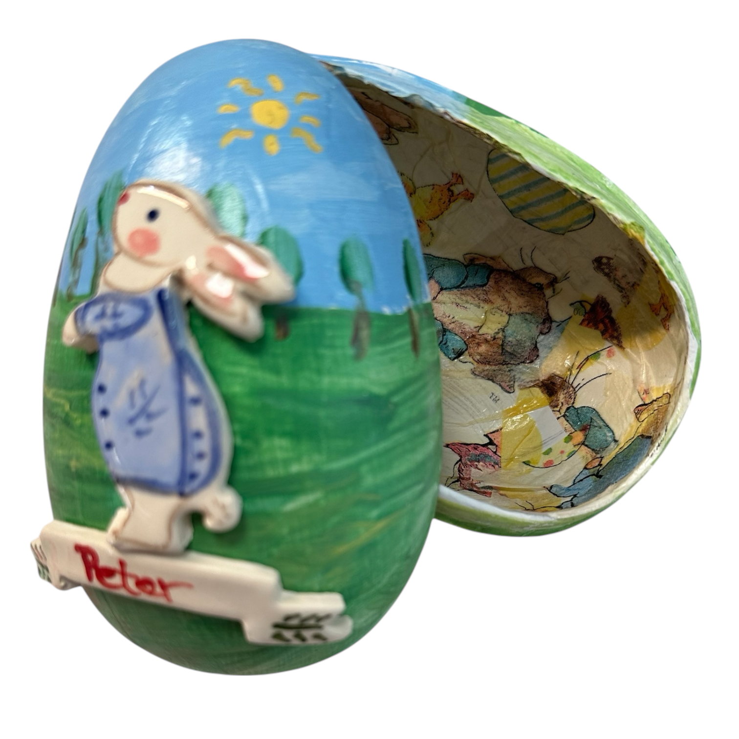 Easter Egg Box - Bunny boy - Premium Ceramic Figures from Tricia Lowenfield Design