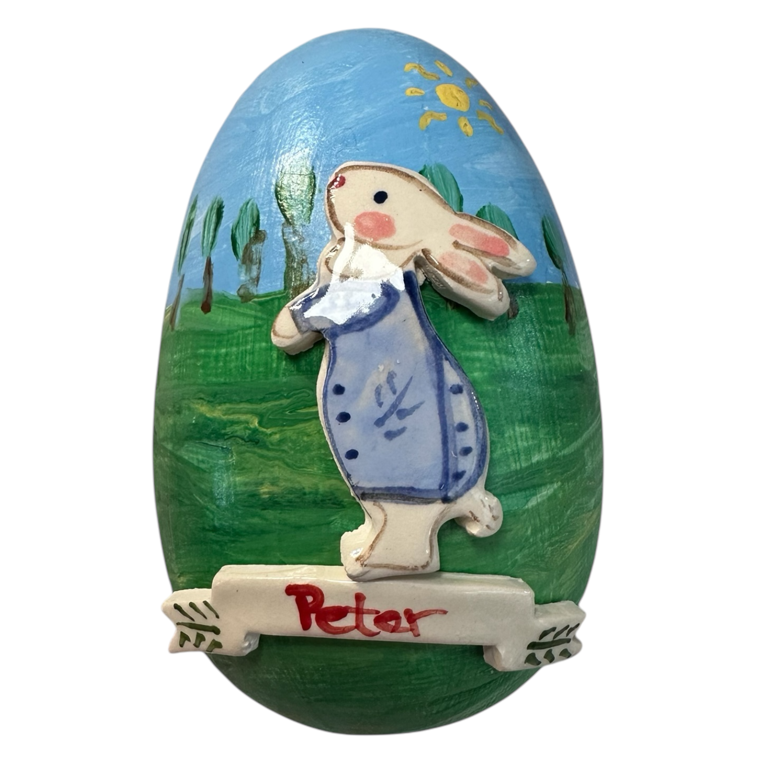 Easter Egg Box - Bunny boy - Premium Ceramic Figures from Tricia Lowenfield Design