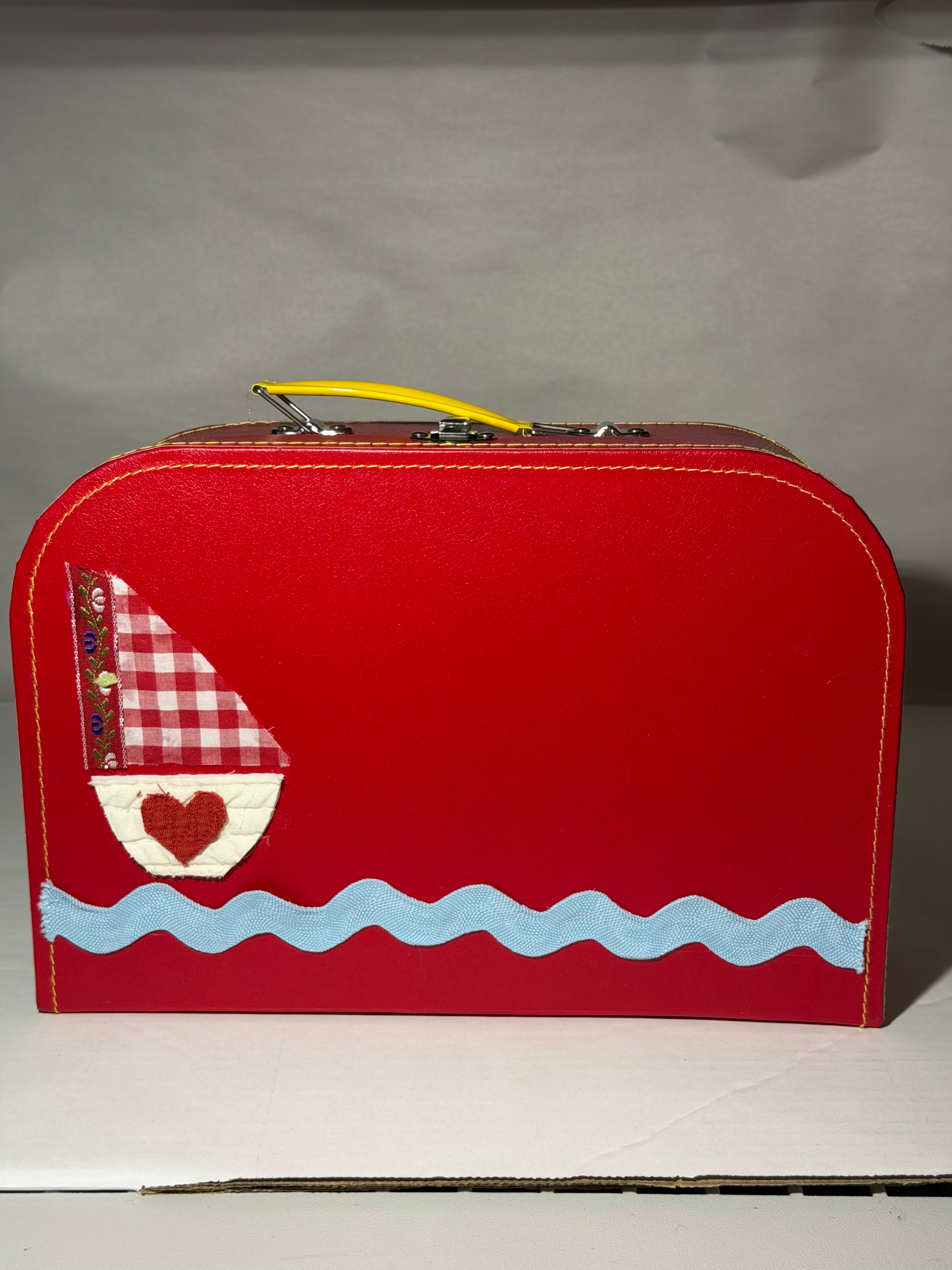 Personalized Heart Sailboat Suitcase