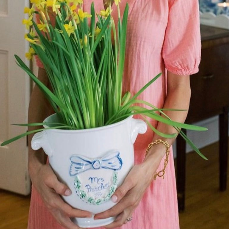 Cache Pot with Bow - Premium from Tricia Lowenfield Shop