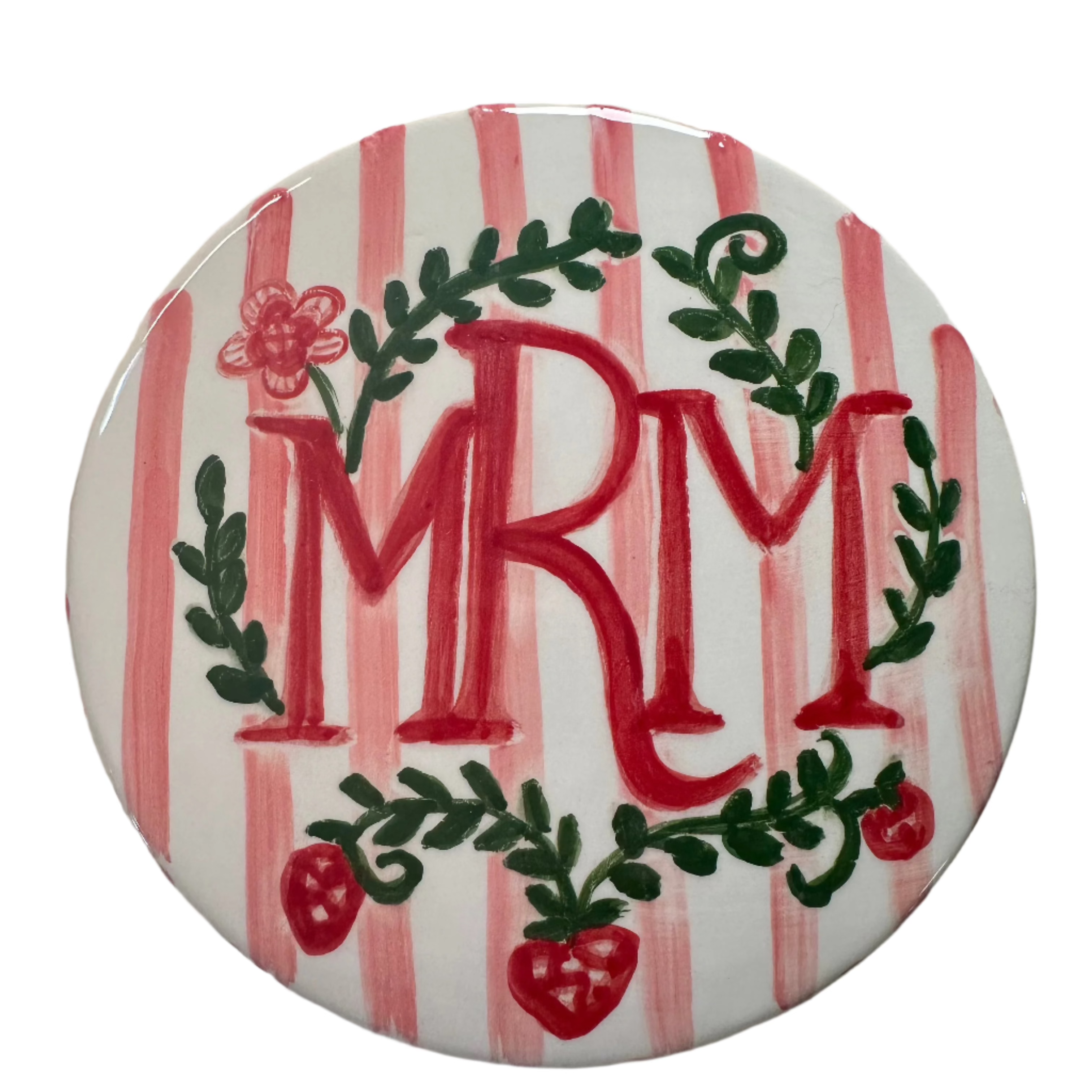 Round Keepsake Box (Stripes and Strawberries) - Premium from Tricia Lowenfield Design
