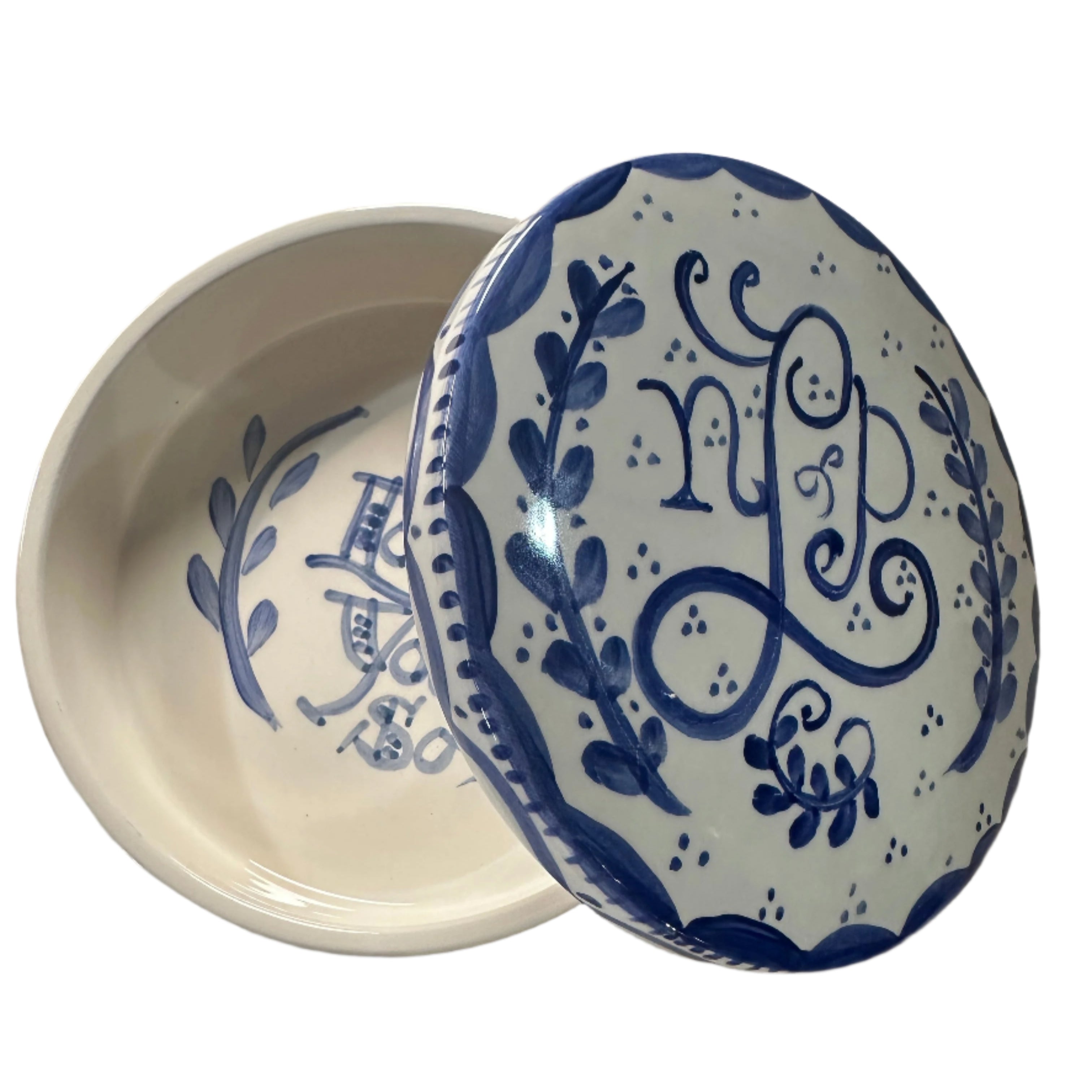 Round Keepsake Box (Blue and White) - Premium from Tricia Lowenfield Design