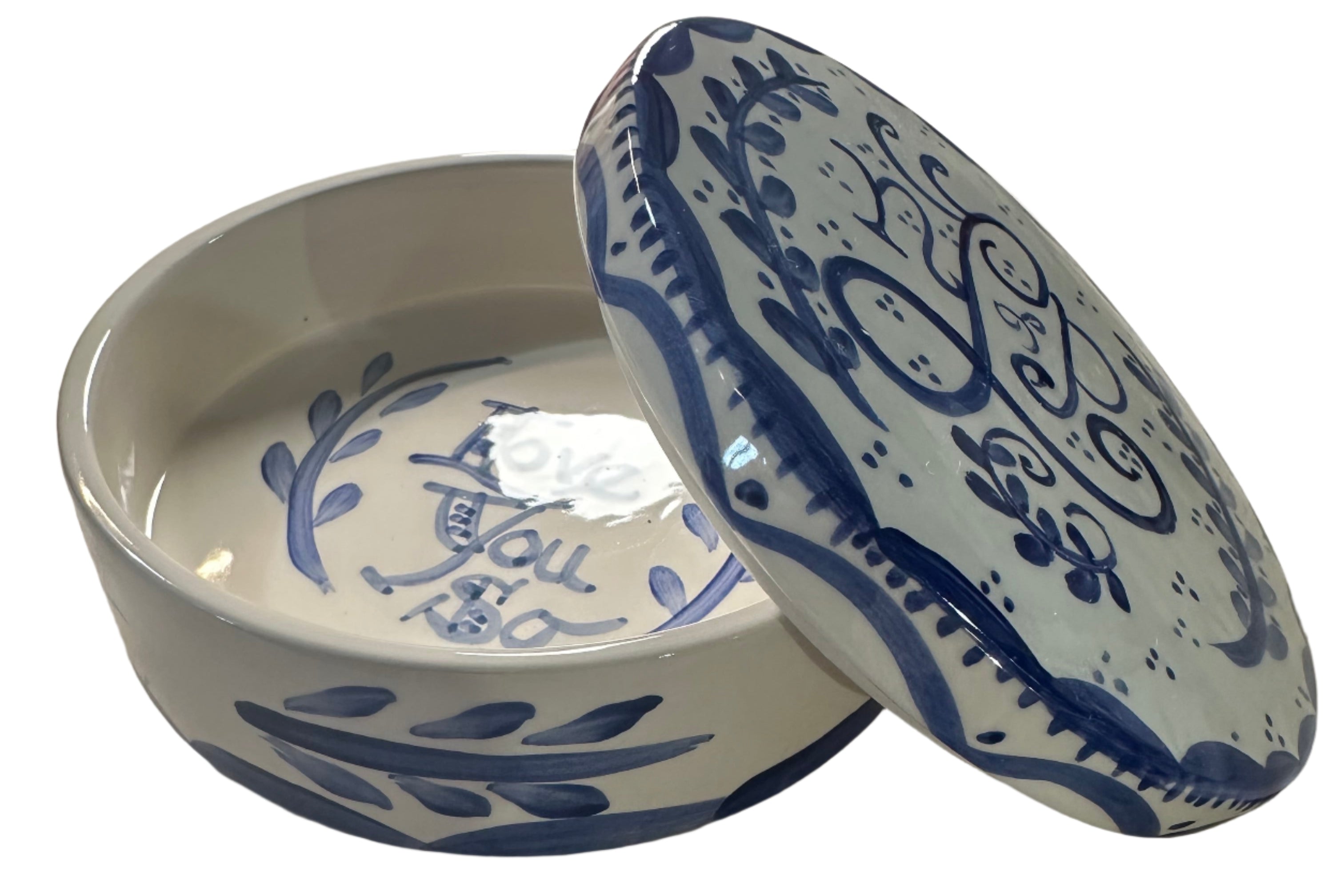 Round Keepsake Box (Blue and White) - Premium from Tricia Lowenfield Design