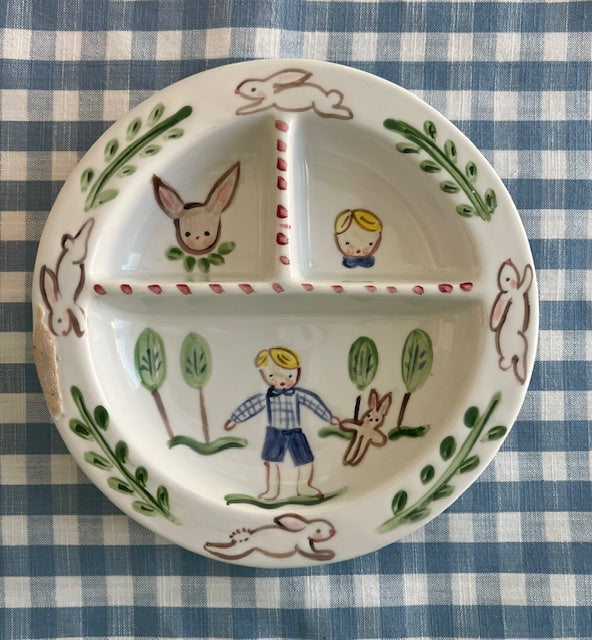 SECONDS Divided Boy Plate - Premium Plate from Tricia Lowenfield Design