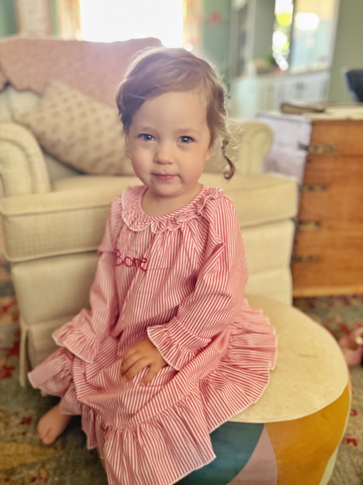 Christmas Pajamas - Red Striped Gown - Premium from Tricia Lowenfield Design