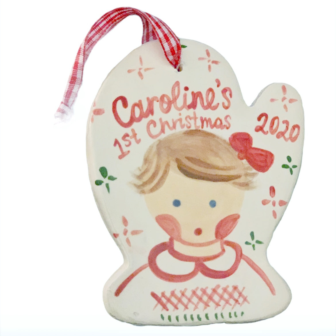 Baby's First Christmas ornament - mitten - Premium from Tricia Lowenfield Design