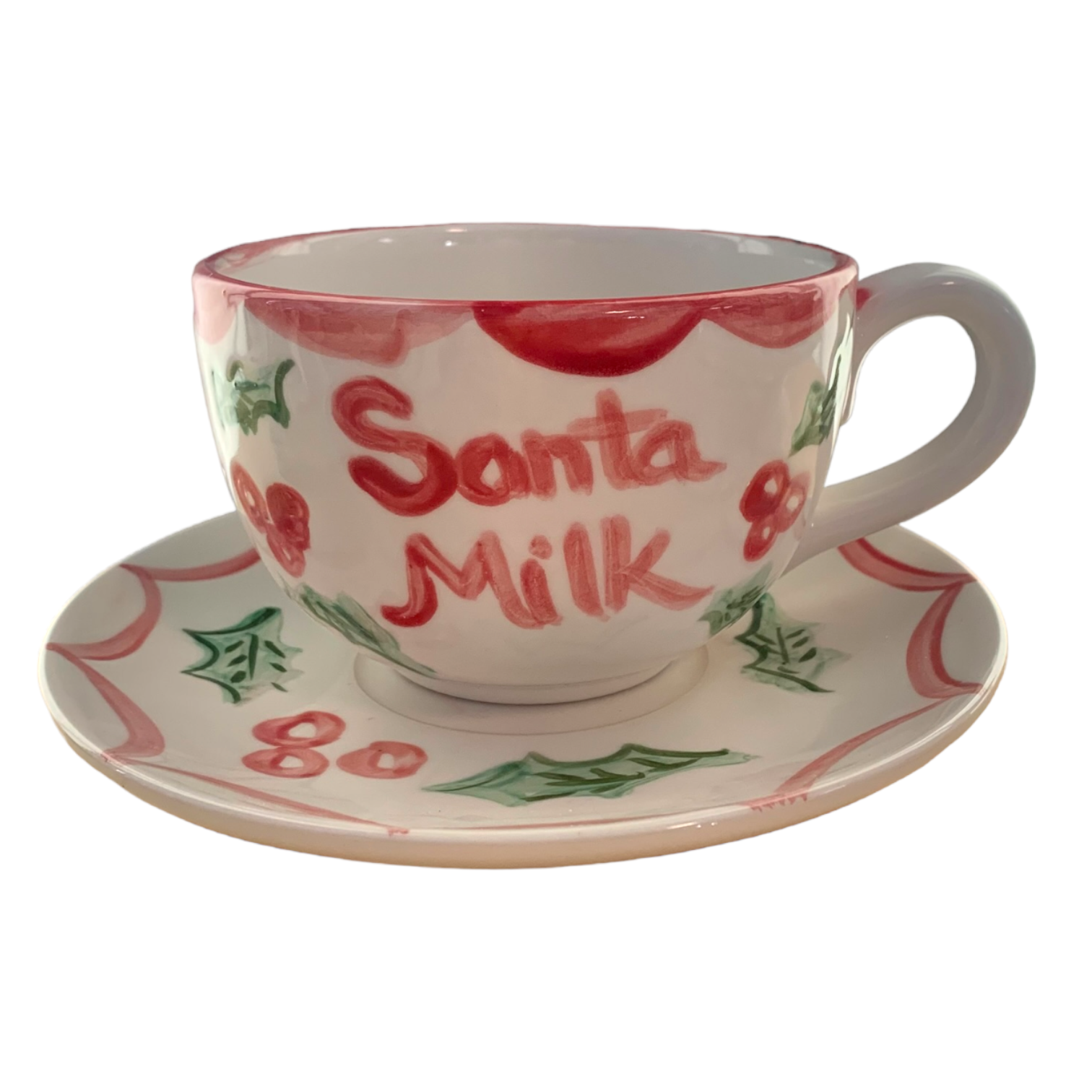 Santa's Milk Tea Cup and Saucer - Premium from Tricia Lowenfield Design