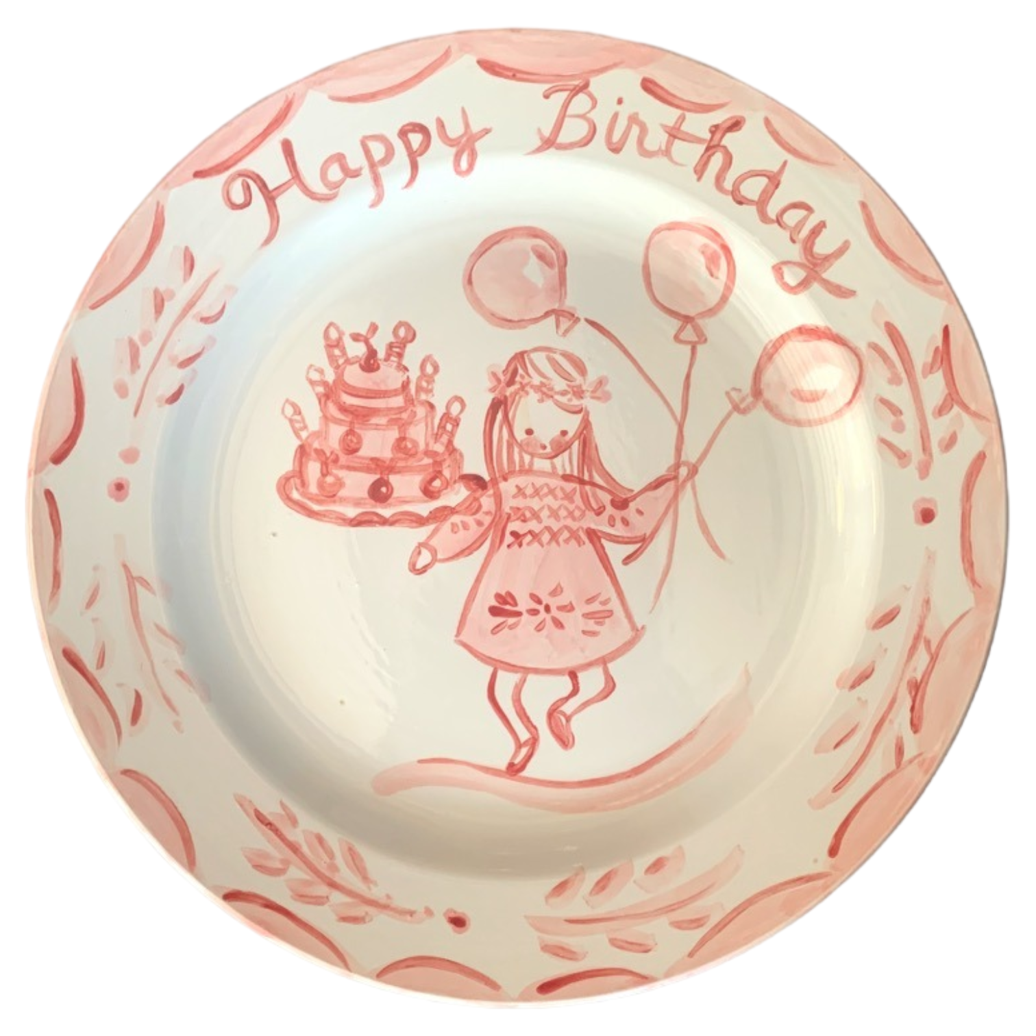 Birthday Plate - Pink/White (generic) - Premium  from Tricia Lowenfield Shop 