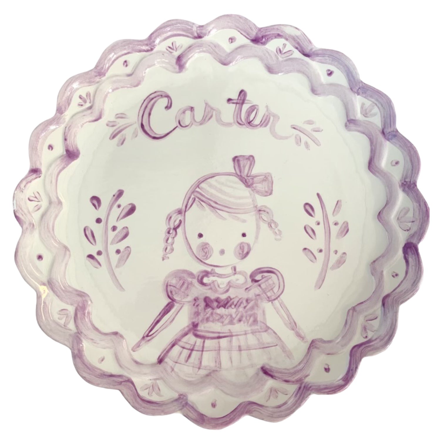 Lavender Scalloped Plate - Premium from Tricia Lowenfield Shop