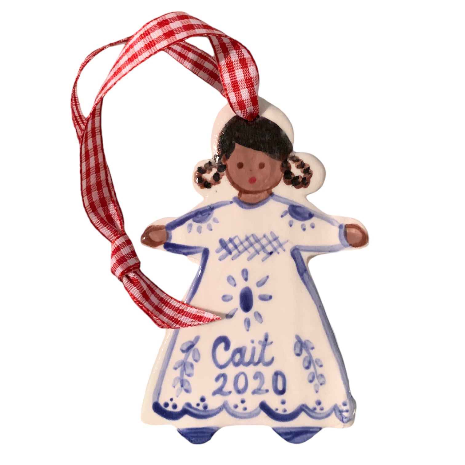 Christmas Ornament - Blue Dress Girl - Premium  from Tricia Lowenfield Design 