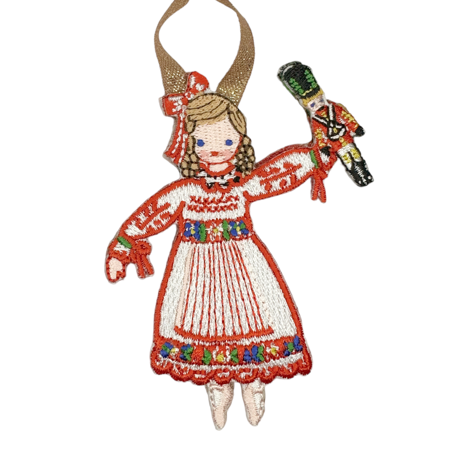 Nutcracker Embroidered Ornament - Party Scene Clock - Premium  from Tricia Lowenfield Design 