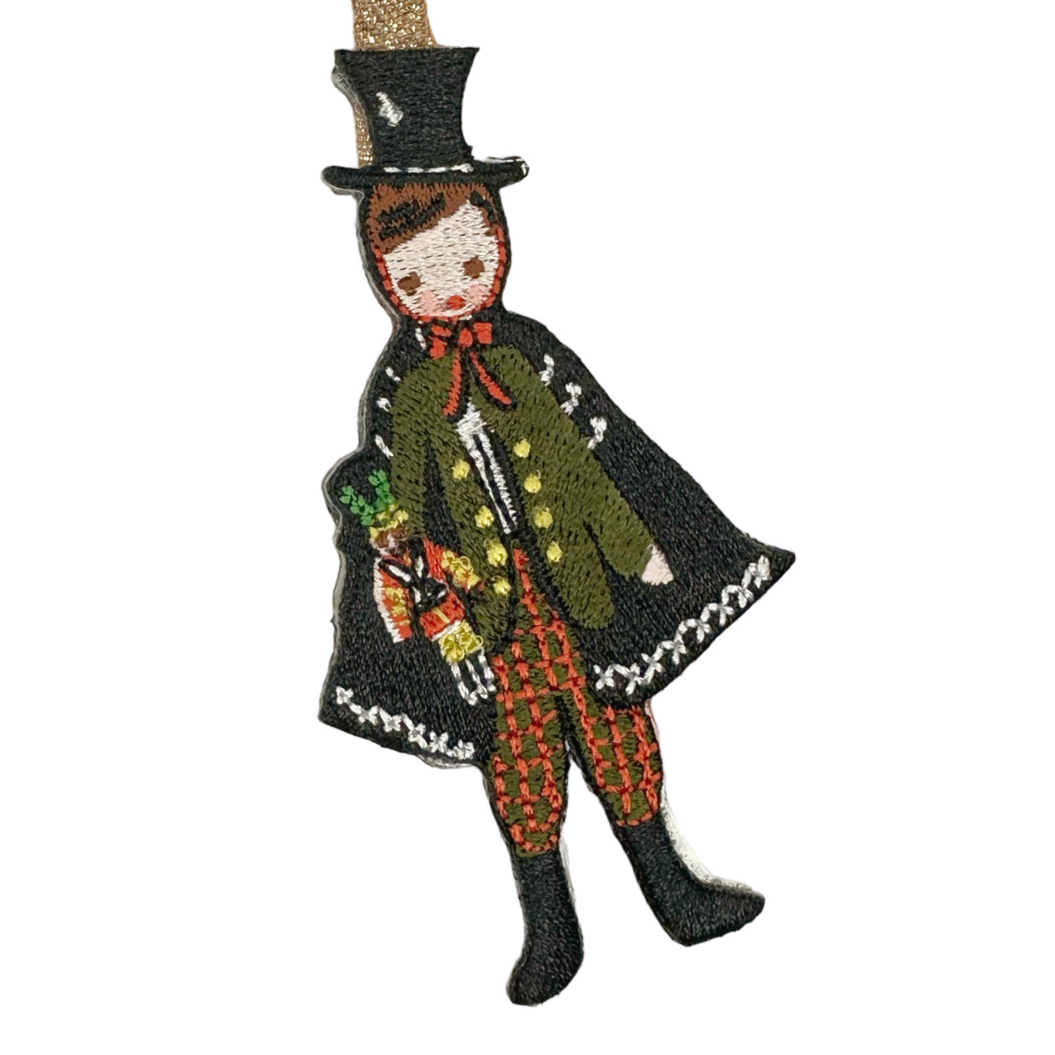 Nutcracker Embroidered Ornament - Party Scene Clock - Premium  from Tricia Lowenfield Design 