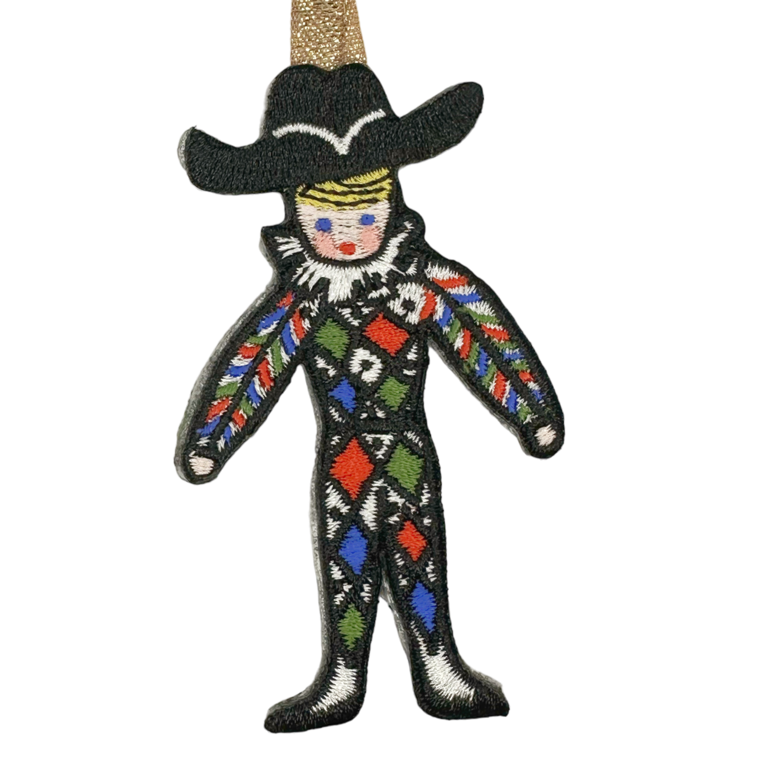 Nutcracker Embroidered Ornament - Harlequin Doll - Premium  from Tricia Lowenfield Design 