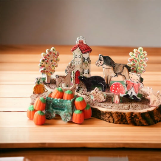 Thanksgiving Vignette - Premium Ceramic Figures from Tricia Lowenfield Design 