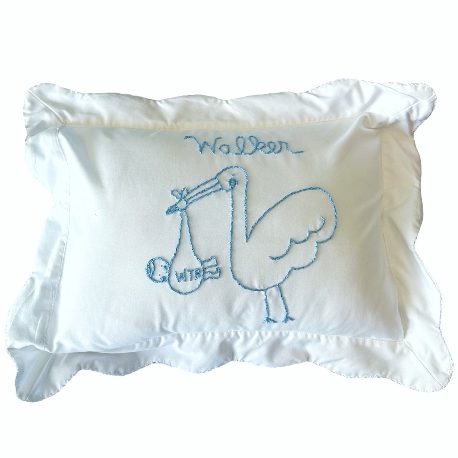 Baby Pillow - Stork with Girl - Premium from Tricia Lowenfield Design