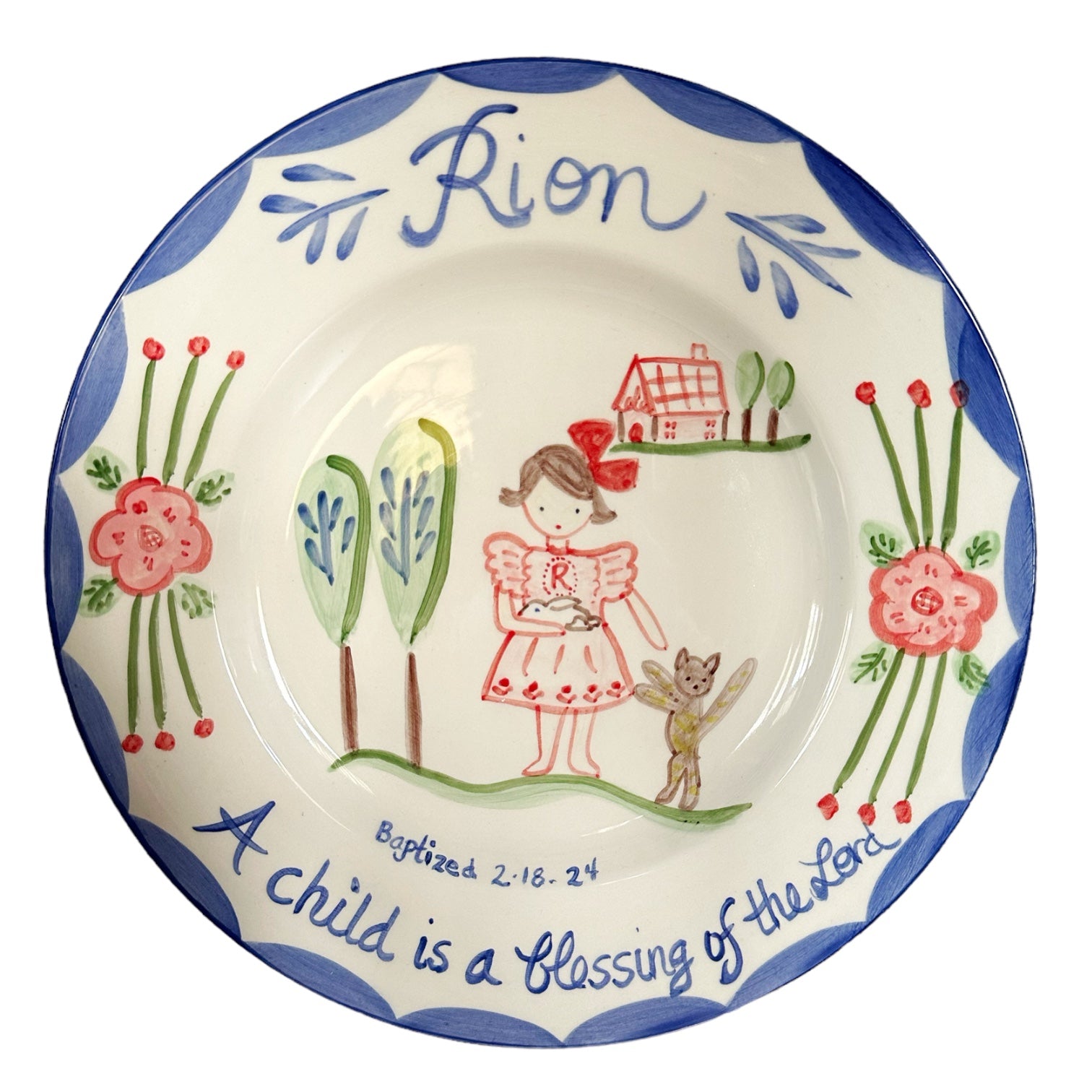 Rion Baptism Plate - Premium plate from Tricia Lowenfield Design