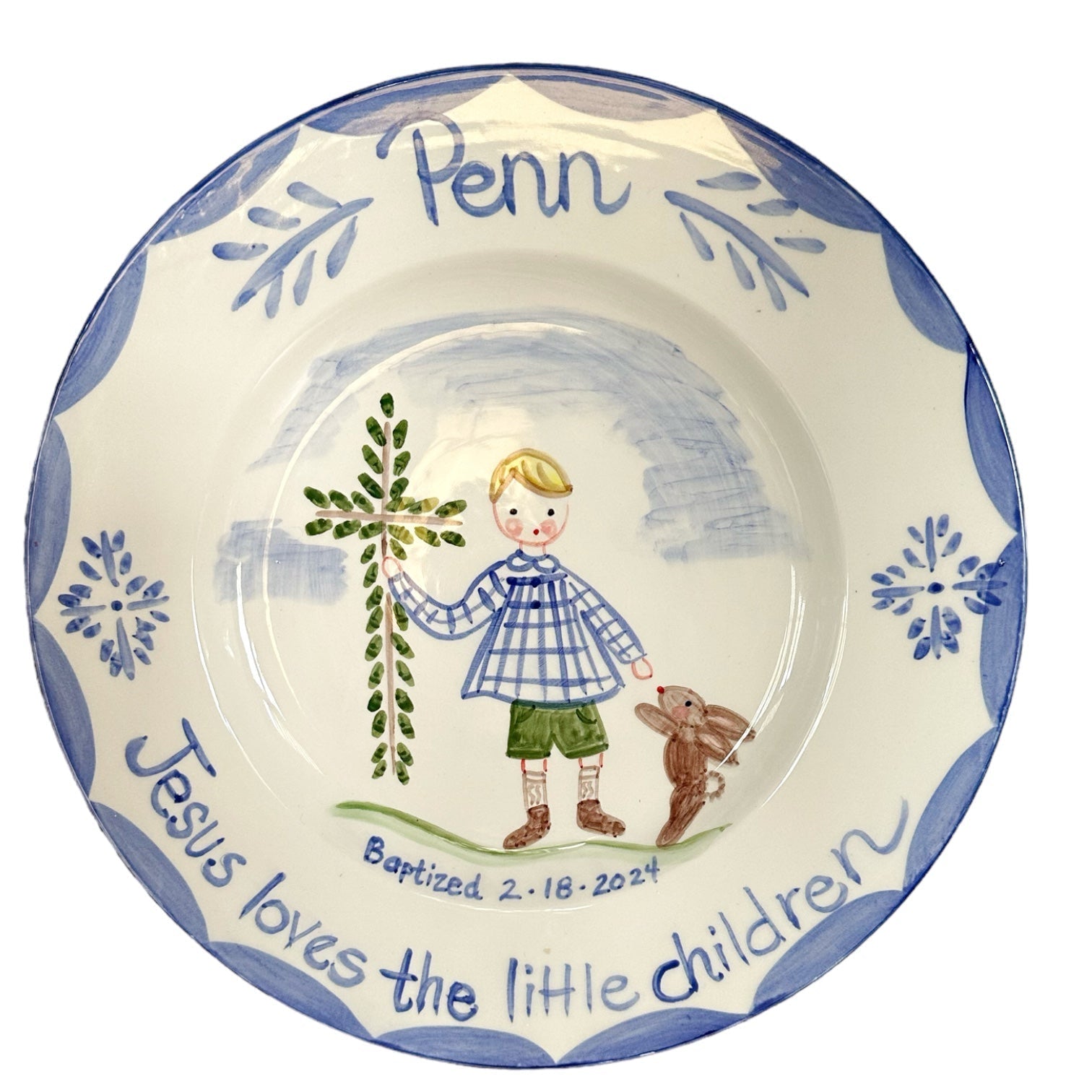 Penn Baptism Plate - Premium plate from Tricia Lowenfield Design