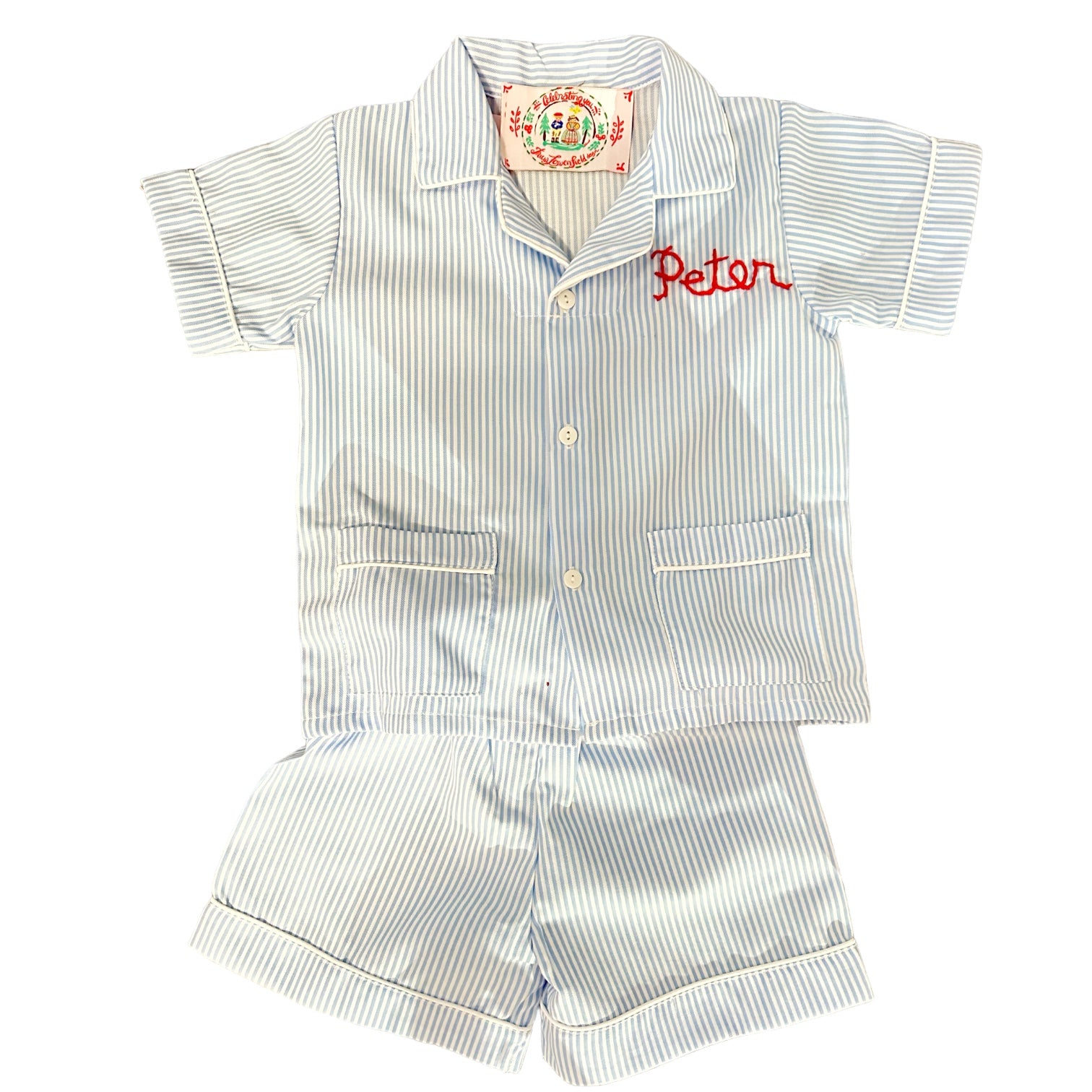 Spring Pajamas - blue stripe - Premium from Tricia Lowenfield Design