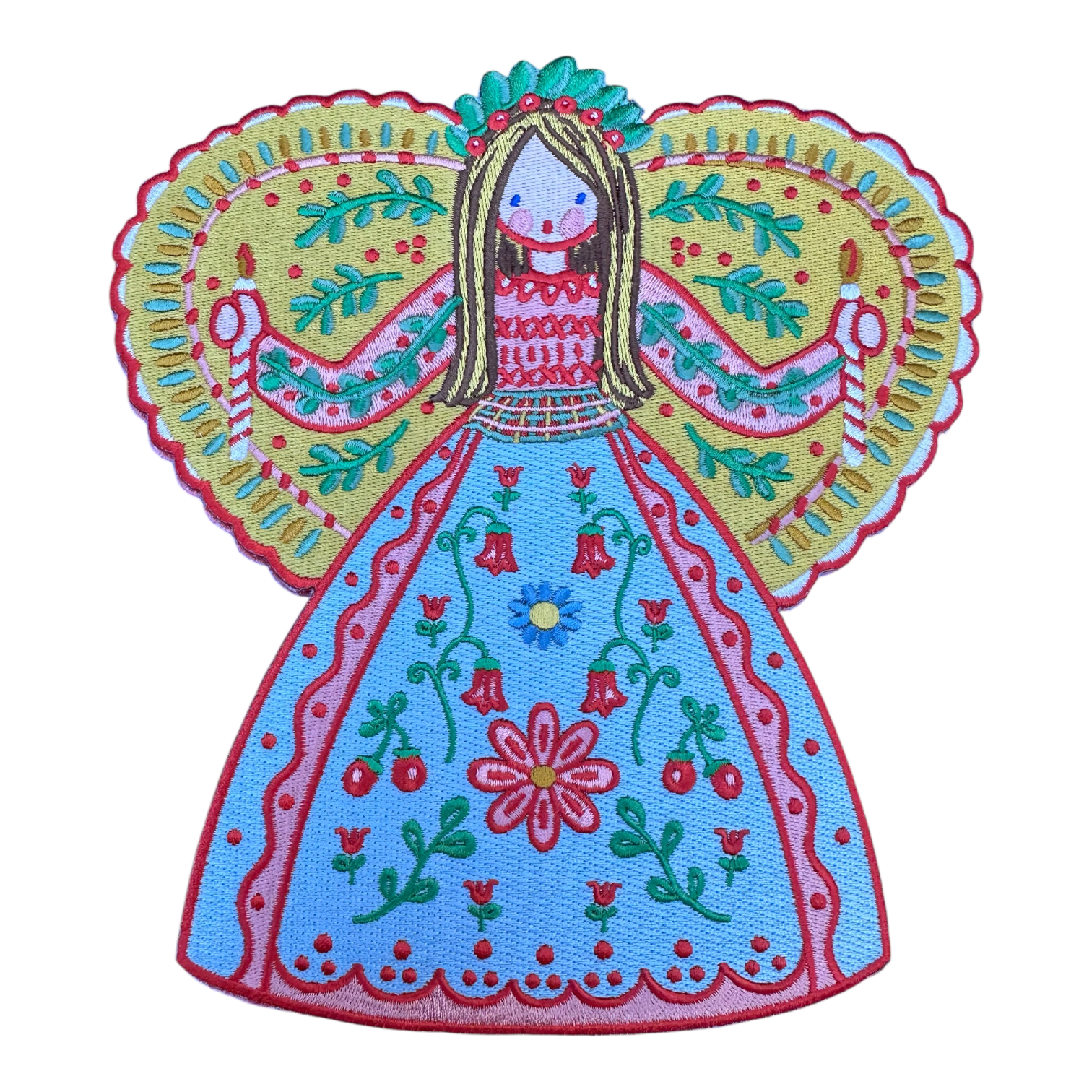 Embroidered Angel Christmas Tree Topper (SHIPS IMMEDIATELY)