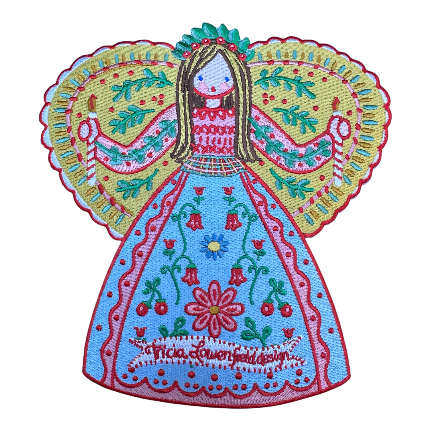 Embroidered Angel Christmas Tree Topper (SHIPS IMMEDIATELY)